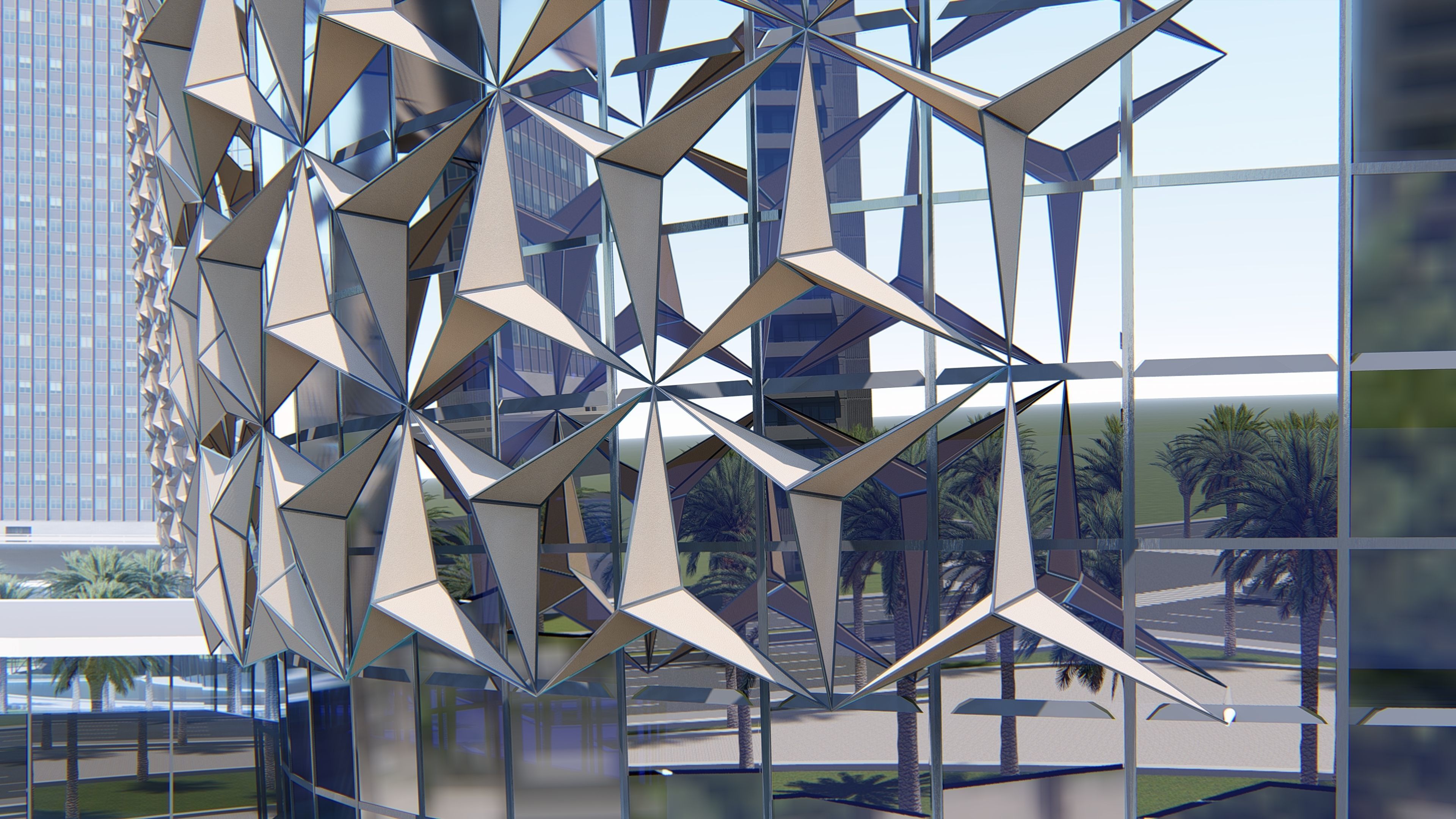 Parametric Tower Facade  3D model_9