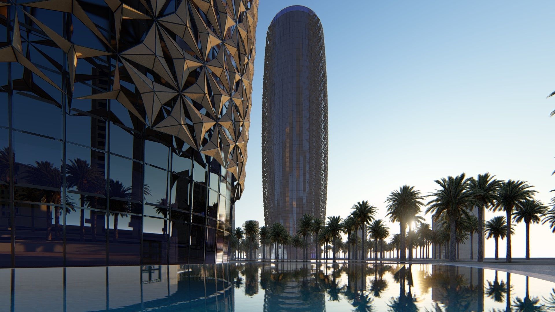 Parametric Tower Facade  3D model_8