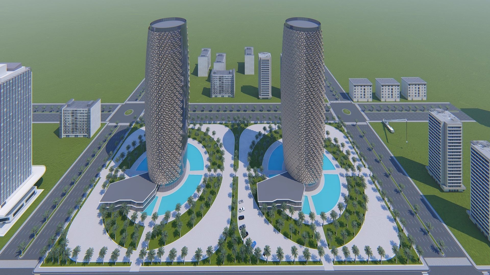 Parametric Tower Facade  3D model_2