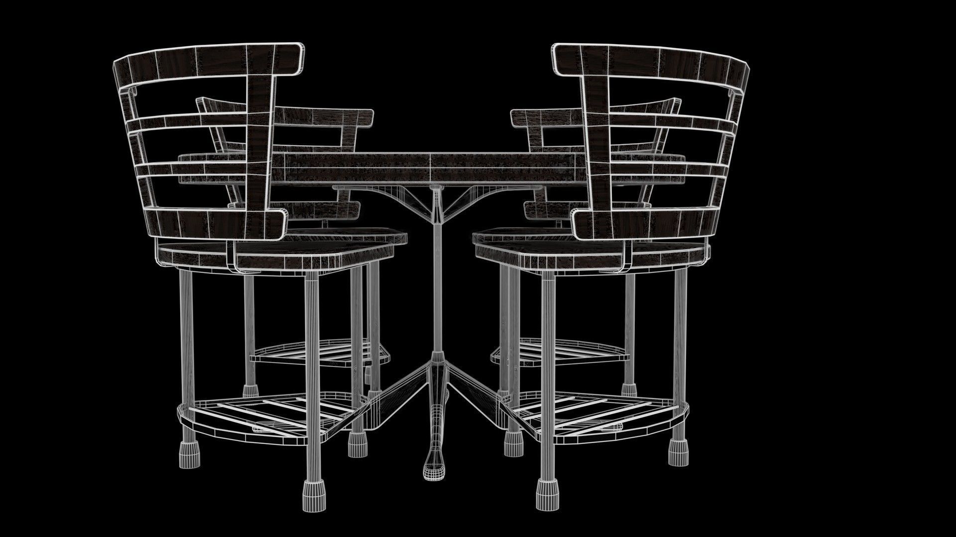 Cofee Table Low-poly 3D model_6