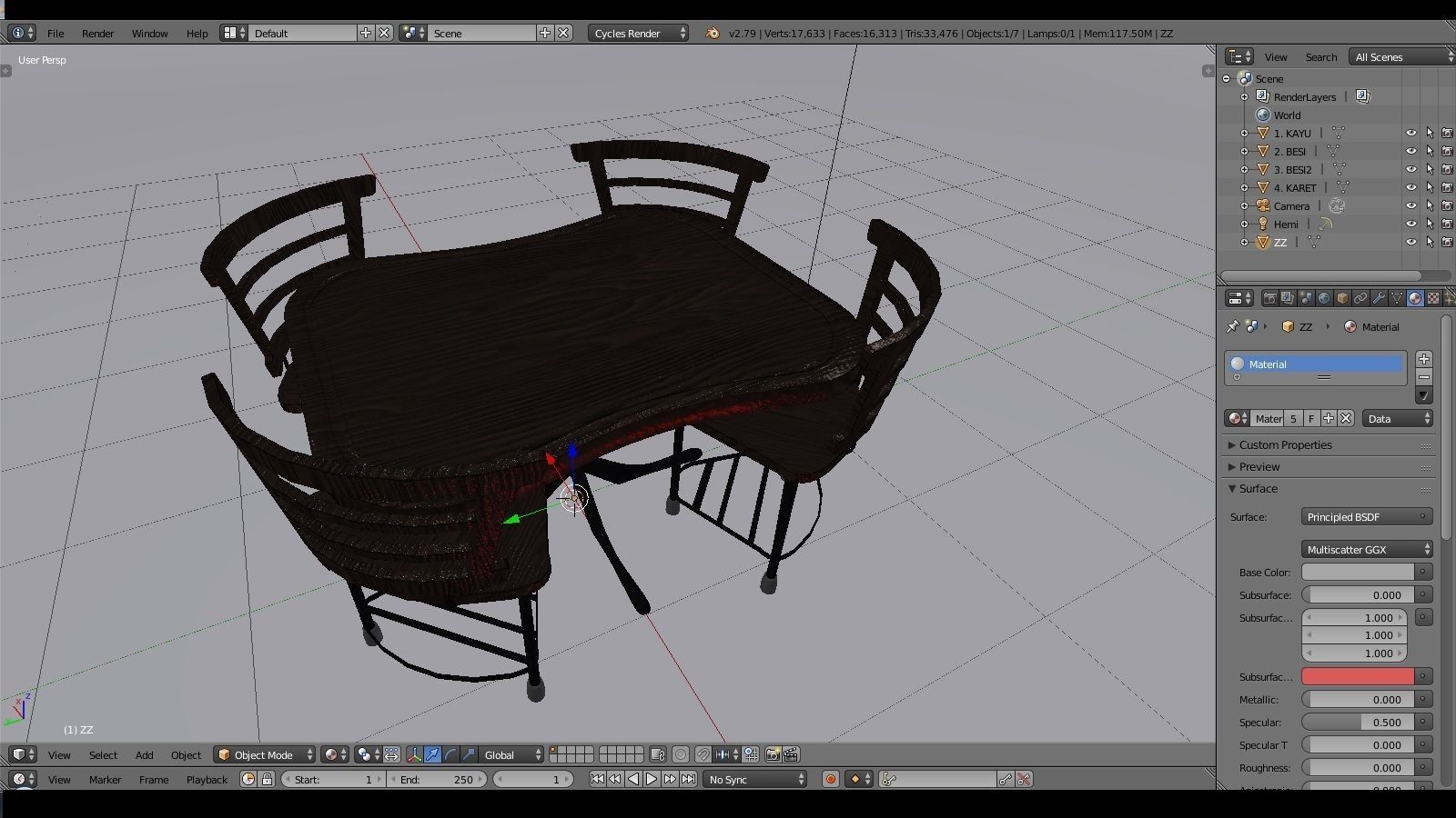 Cofee Table Low-poly 3D model_8
