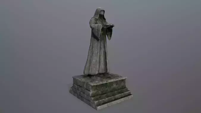 statue 1 of man in robe Low-poly 3D model