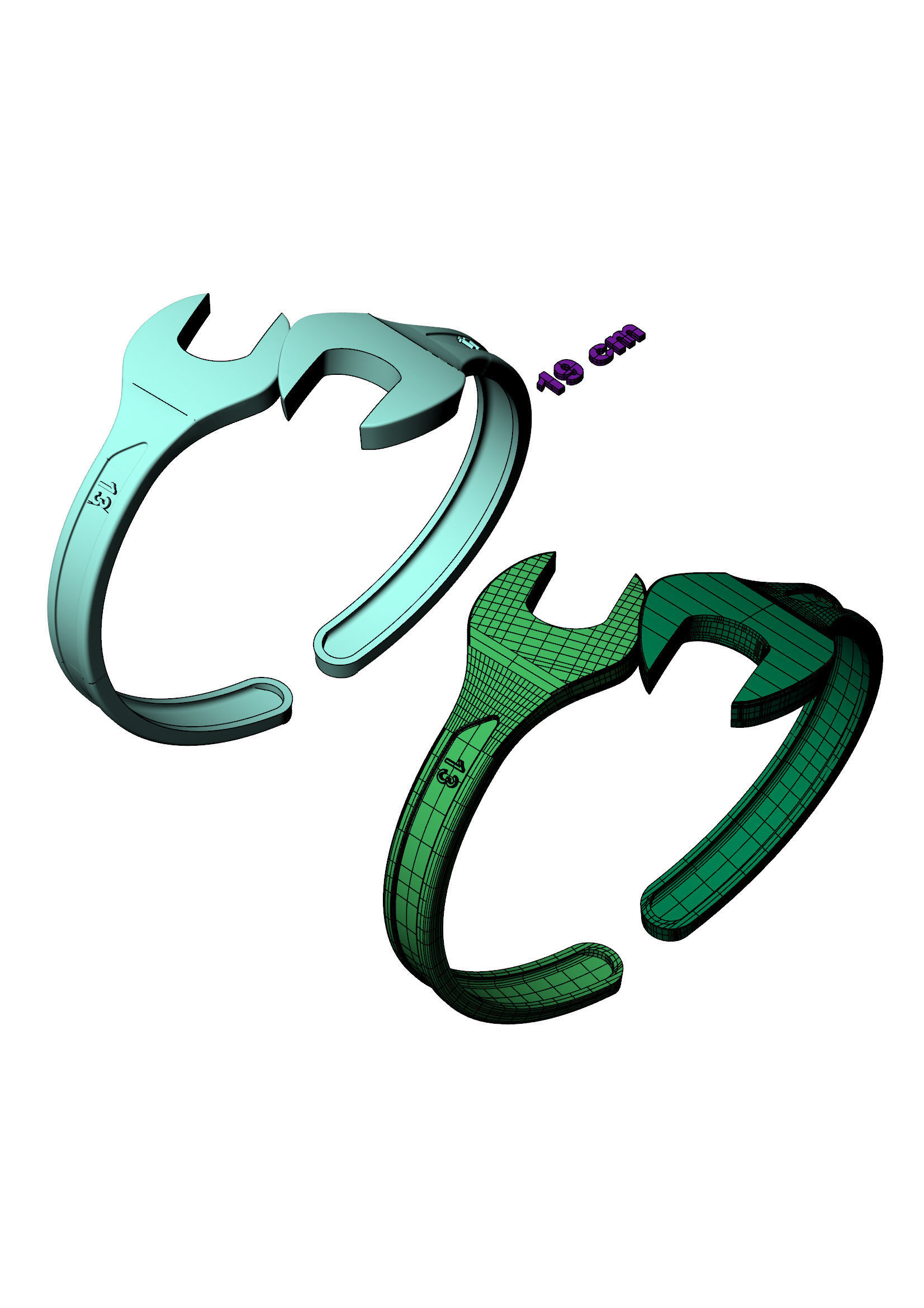 Spanner Bracelet 3D print model_5