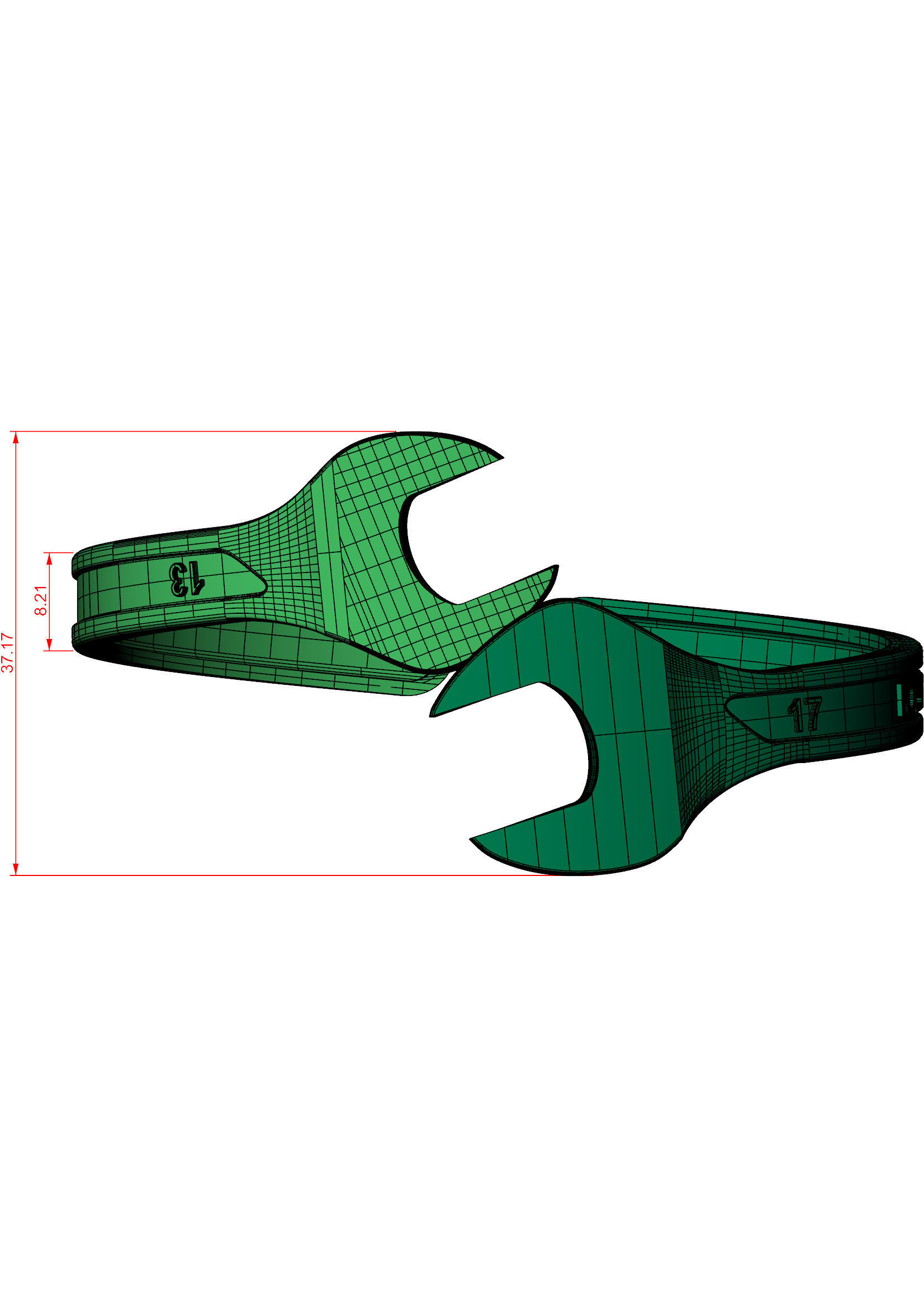 Spanner Bracelet 3D print model_1