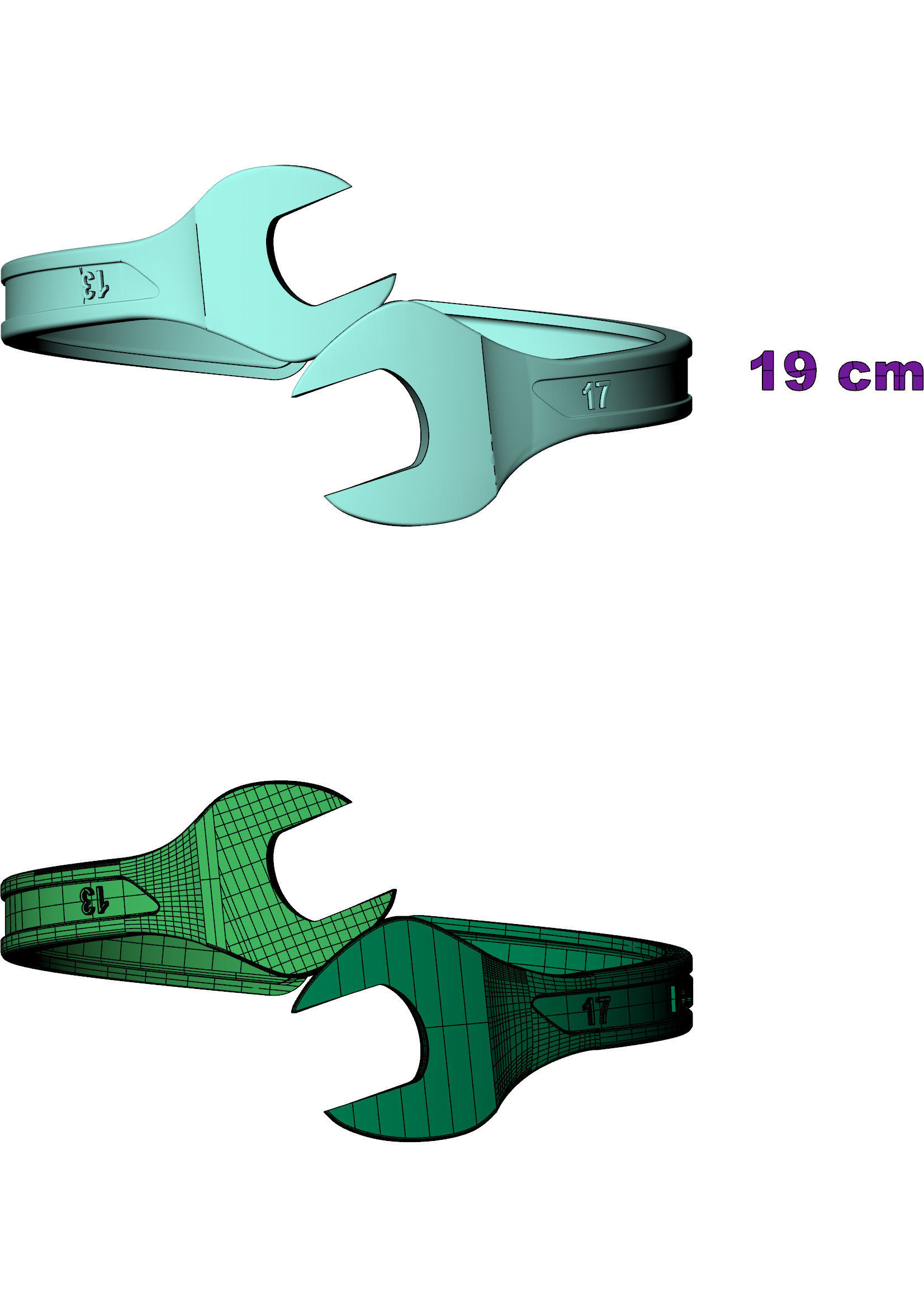 Spanner Bracelet 3D print model_4
