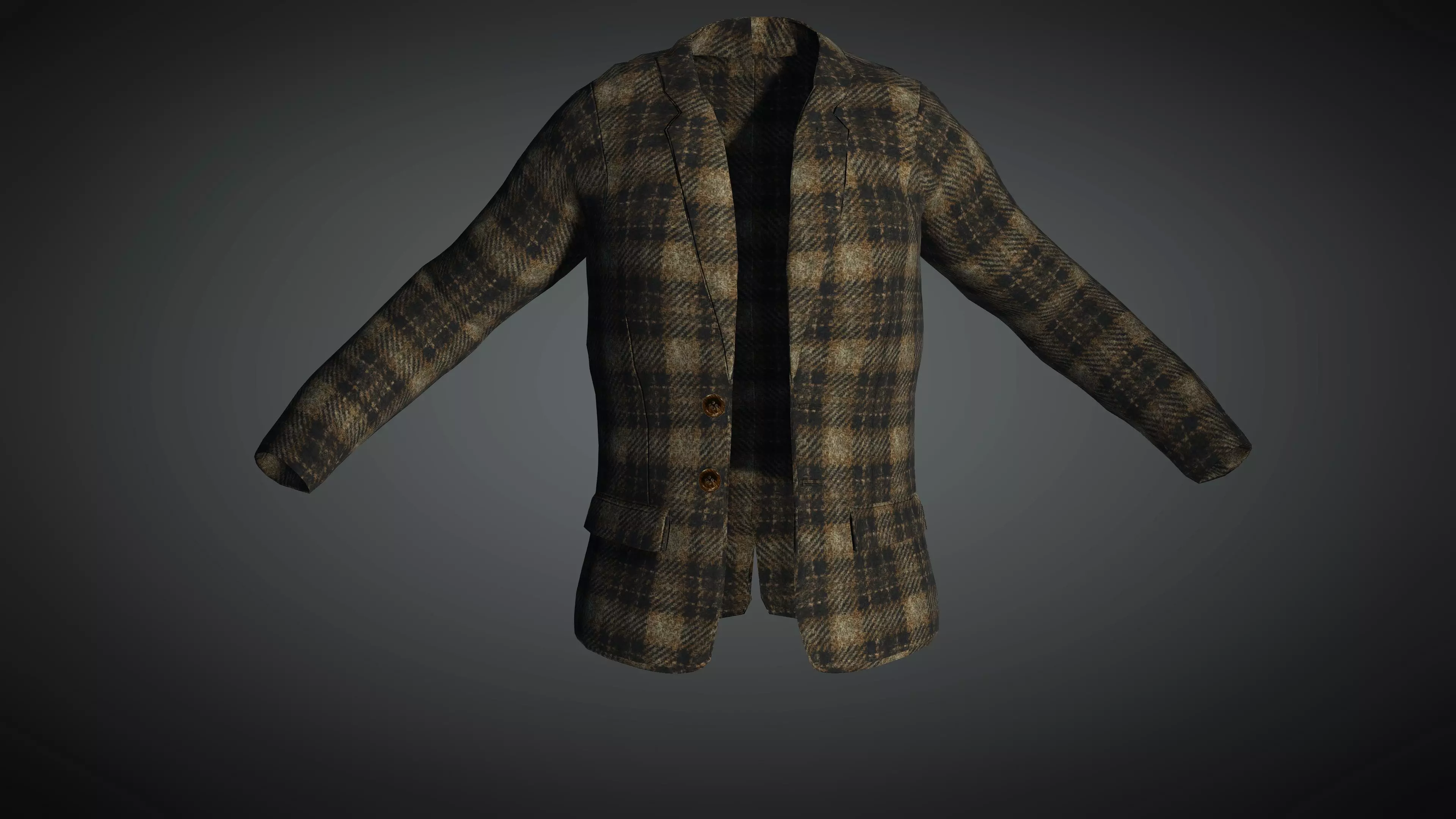 Tweed Jacket Low-poly 3D model