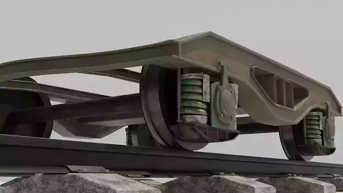 Train axis 3D model Low-poly 3D model