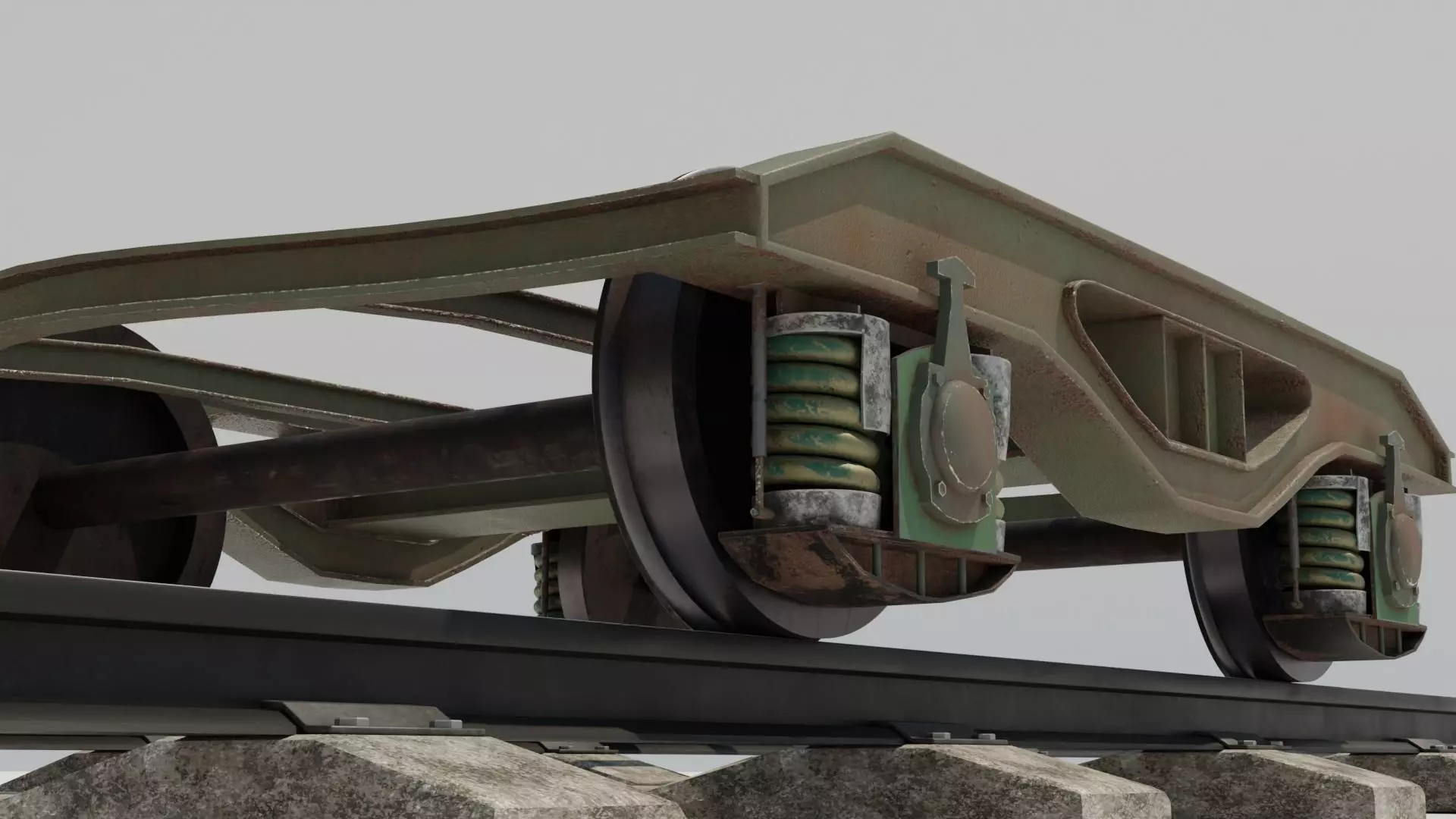 Train axis 3D model Low-poly 3D model