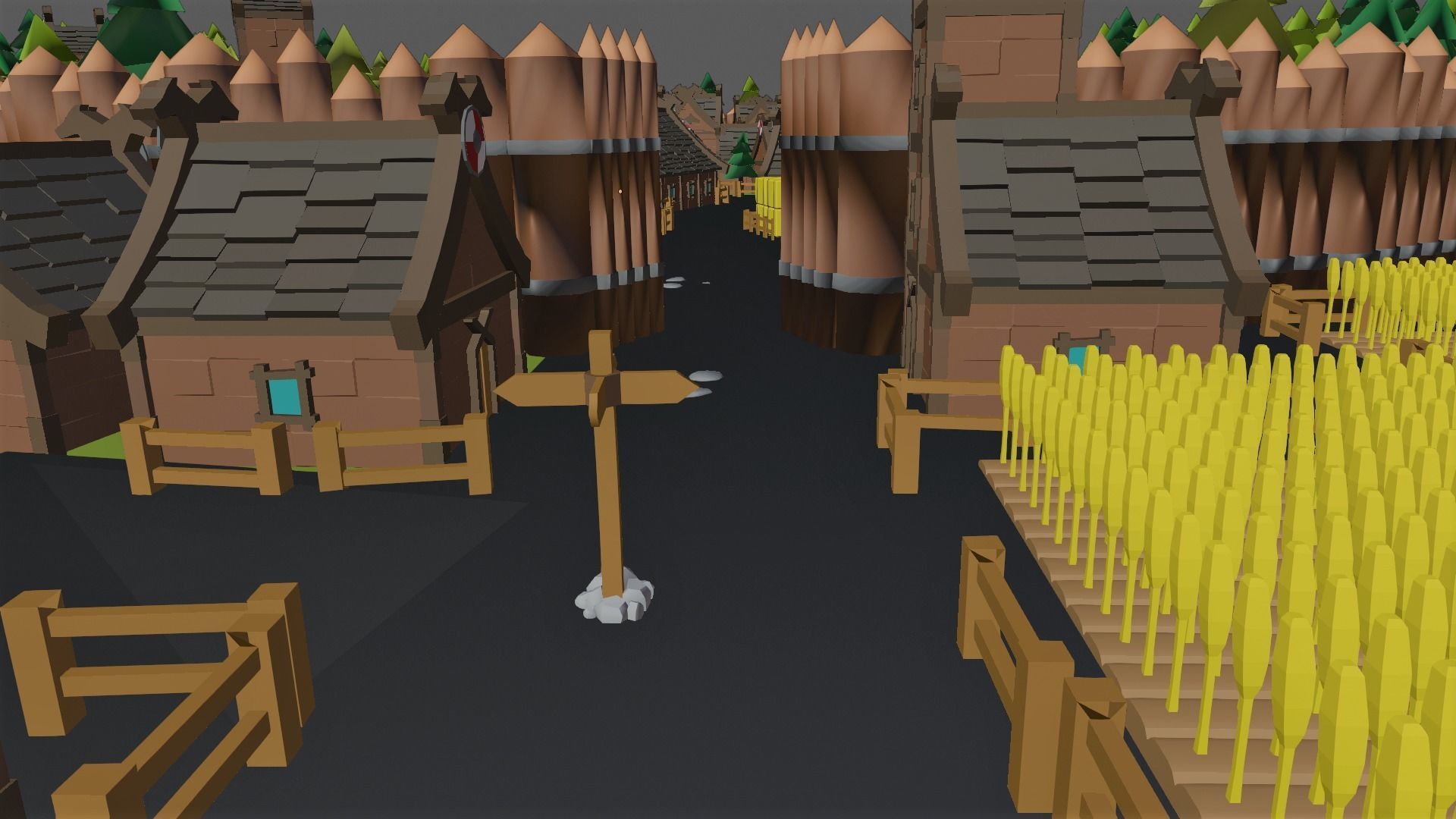 Village medieval 3D model_3