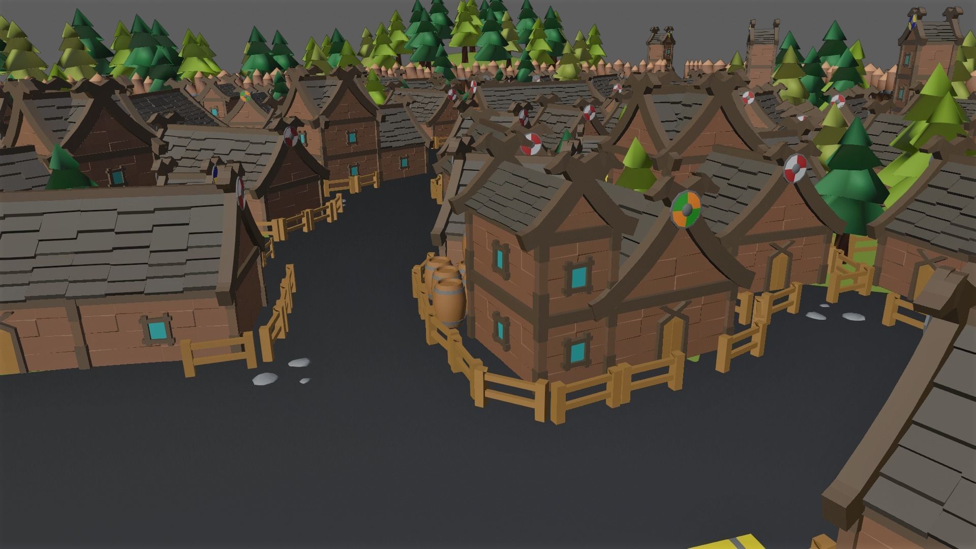 Village medieval 3D model_2