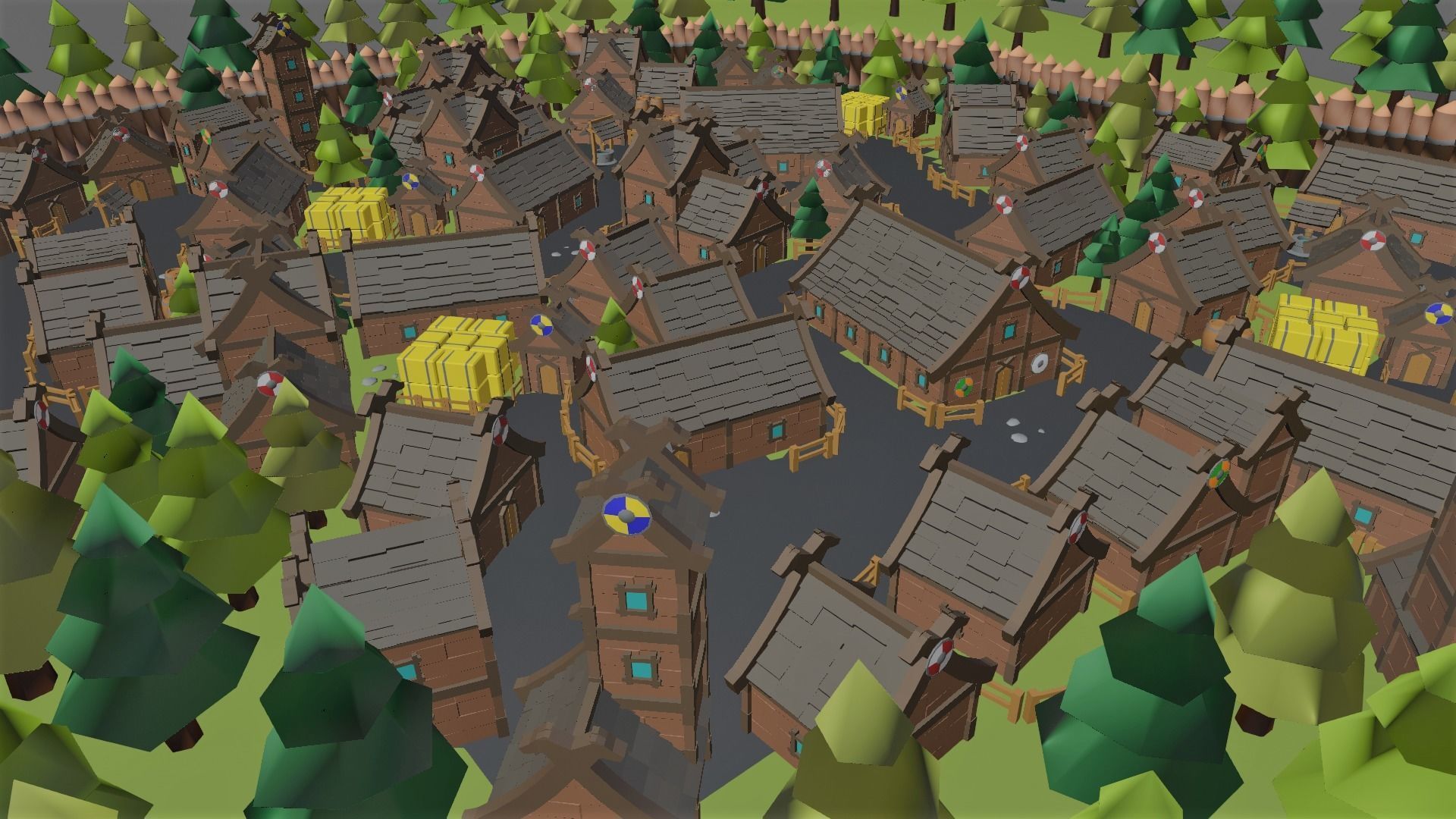Village medieval 3D model_1