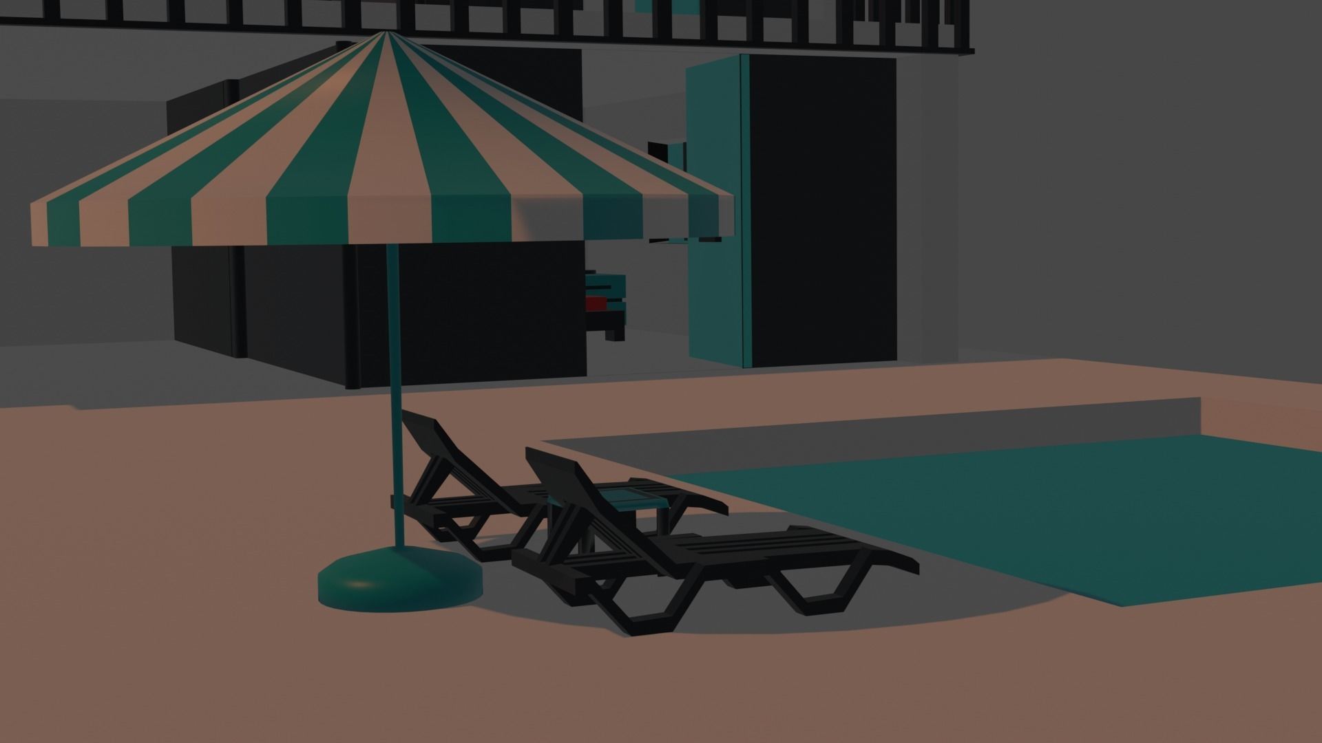 Luxury villa Low-poly 3D model_8