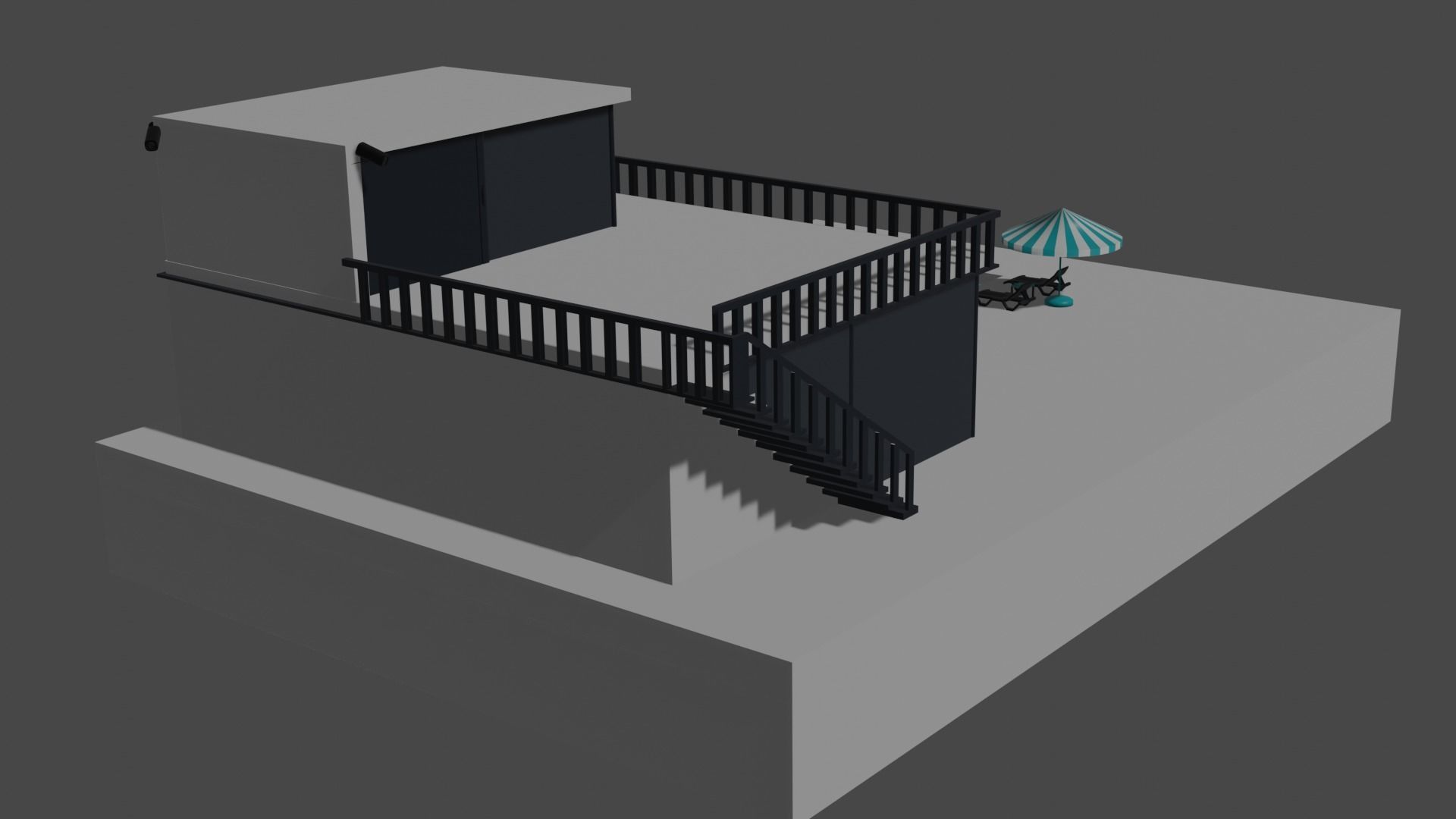 Luxury villa Low-poly 3D model_5