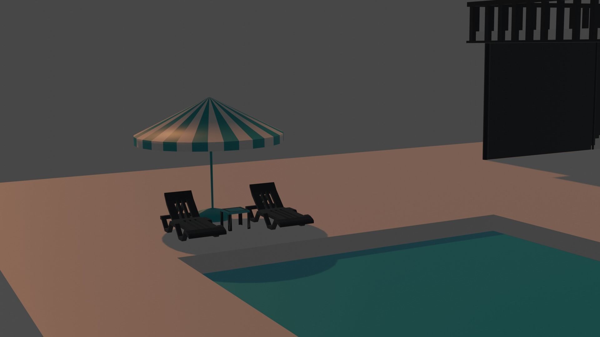 Luxury villa Low-poly 3D model_7