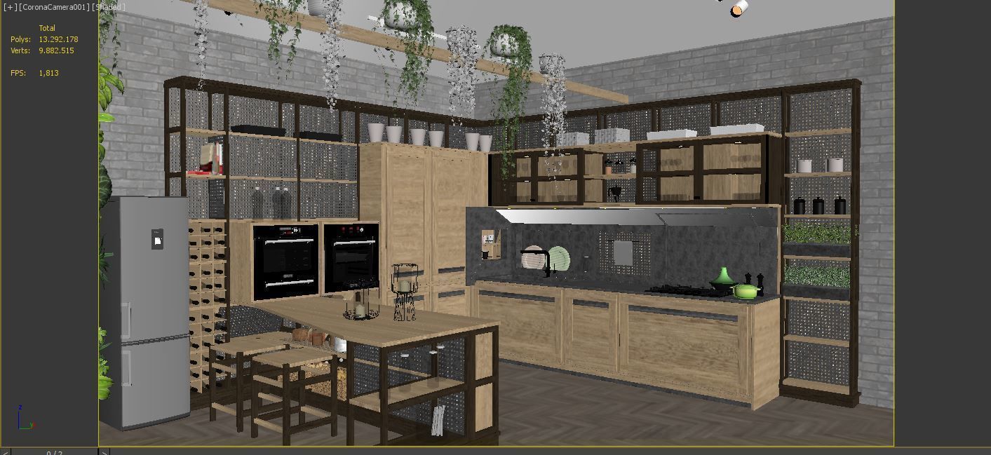 Green Kitchen 3D model_4