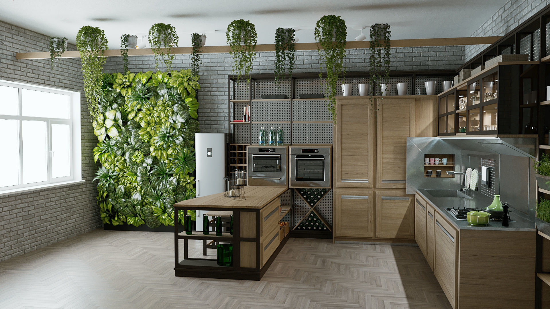 Green Kitchen 3D model_2