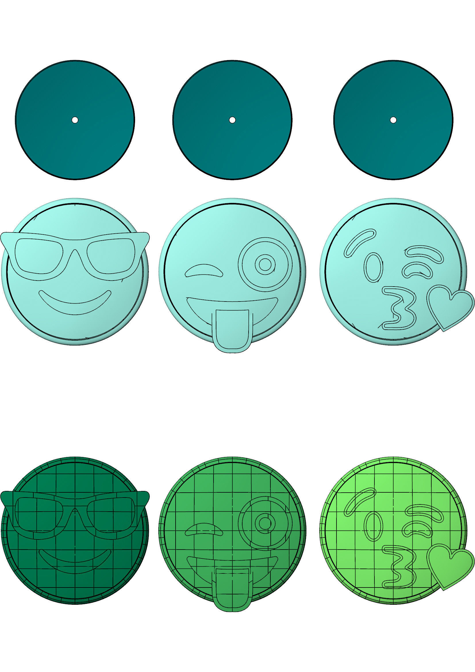 Smile Emoticon Charms 3D print model_2