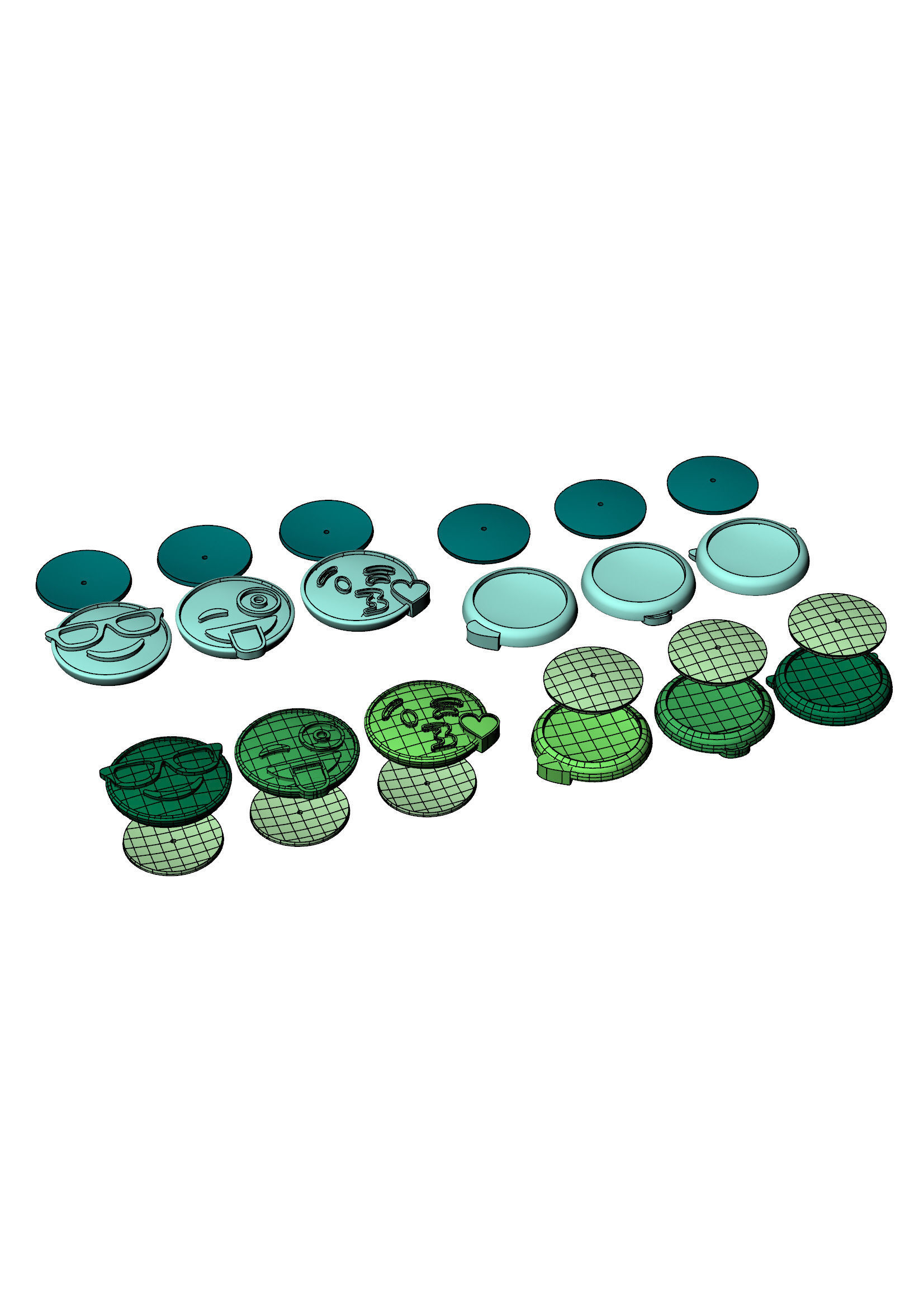 Smile Emoticon Charms 3D print model_3