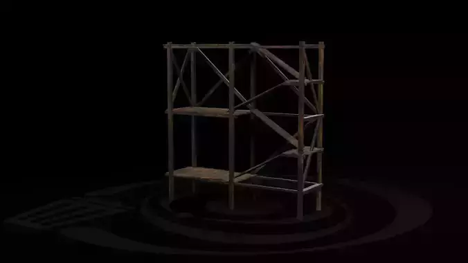 AAA Wooden Enterable Medieval Primal Watchtower 02 R Low-poly 3D model