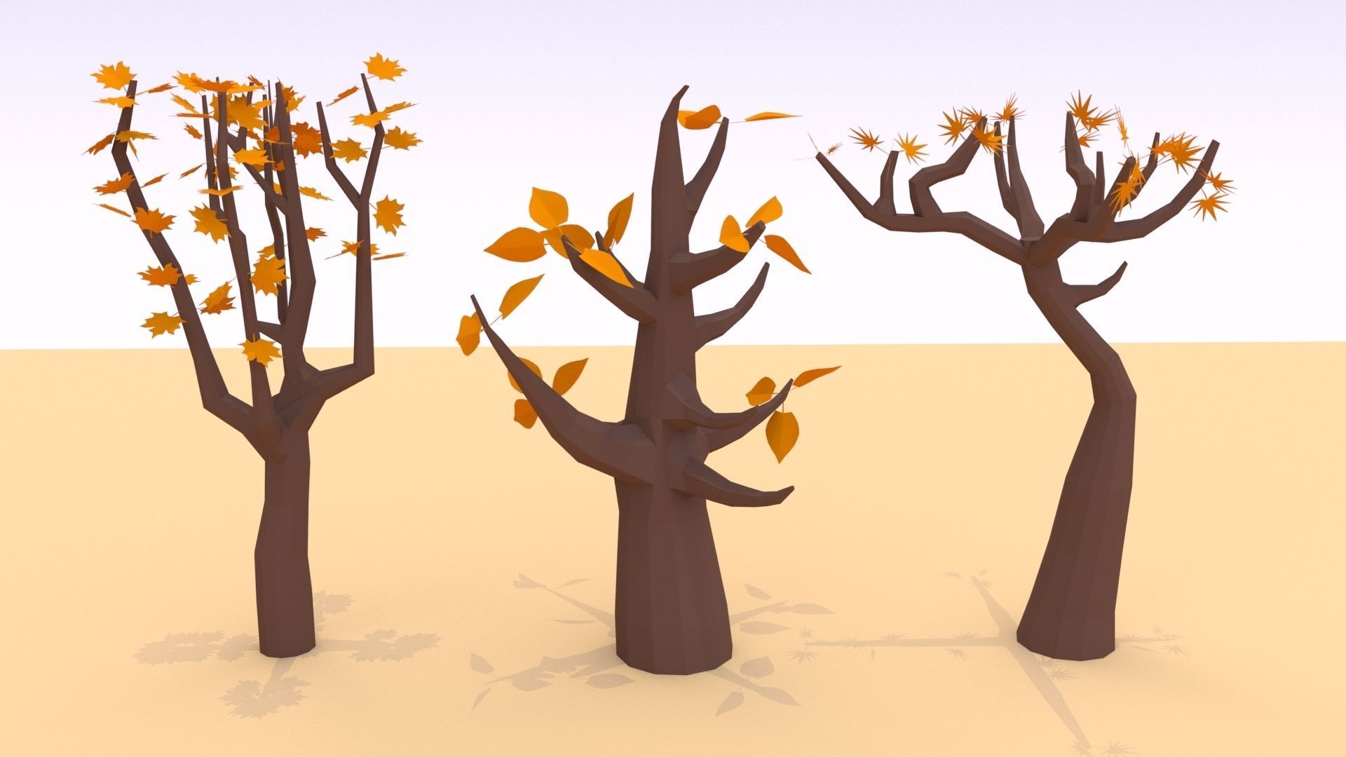 Trees Pack - 02 Low-poly 3D model_8