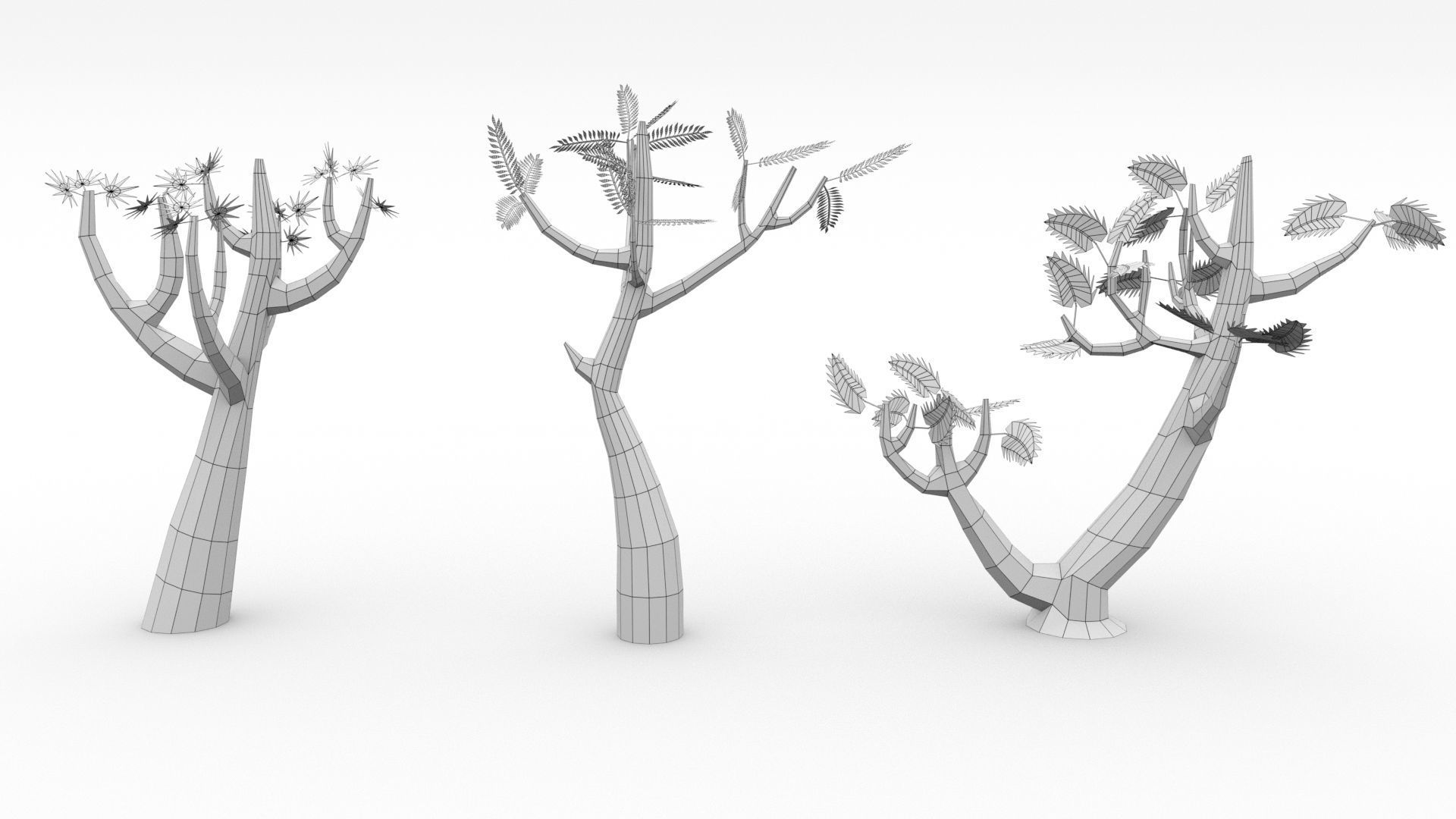 Trees Pack - 02 Low-poly 3D model_19