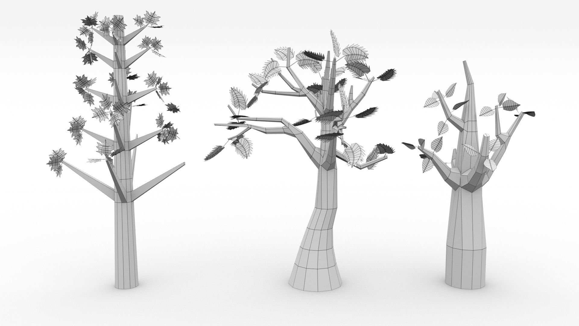 Trees Pack - 02 Low-poly 3D model_18