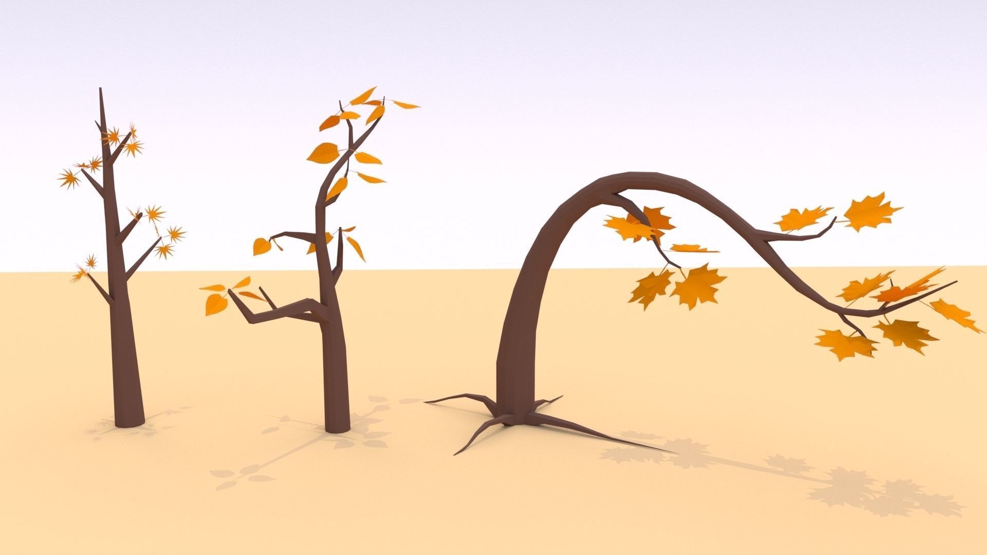 Trees Pack - 02 Low-poly 3D model_6
