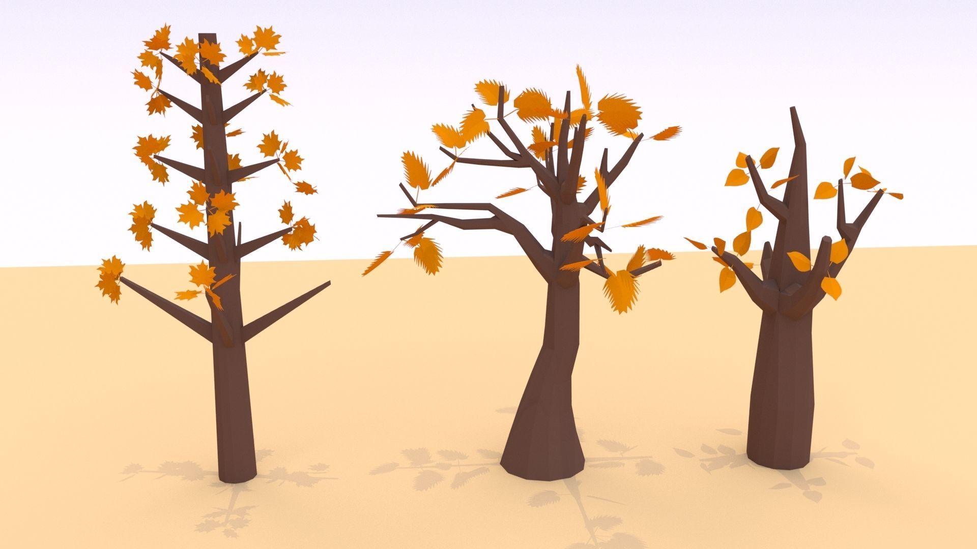 Trees Pack - 02 Low-poly 3D model_10