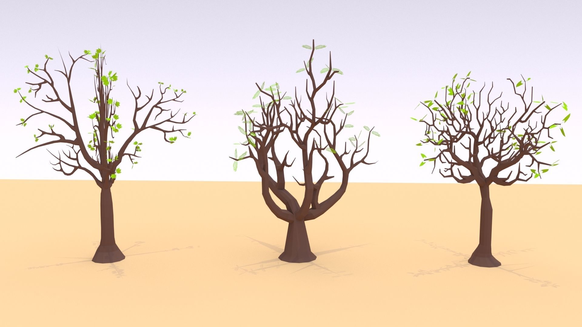 Trees Pack - 02 Low-poly 3D model_3