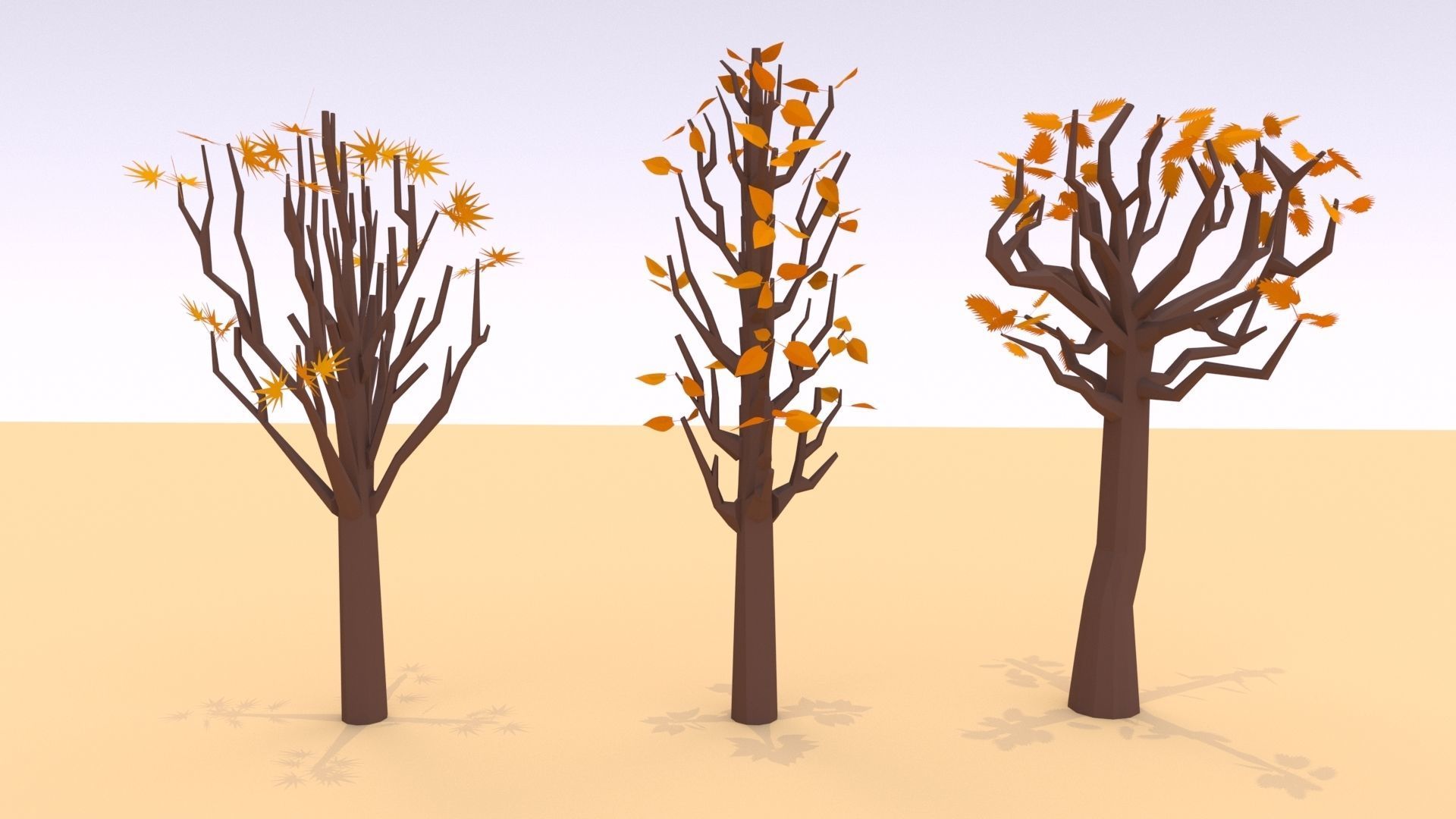 Trees Pack - 02 Low-poly 3D model_4