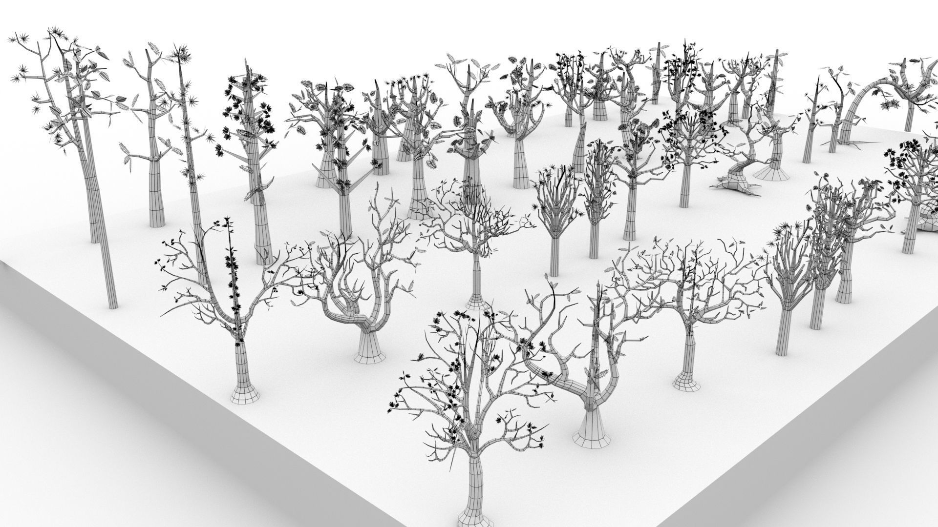 Trees Pack - 02 Low-poly 3D model_21