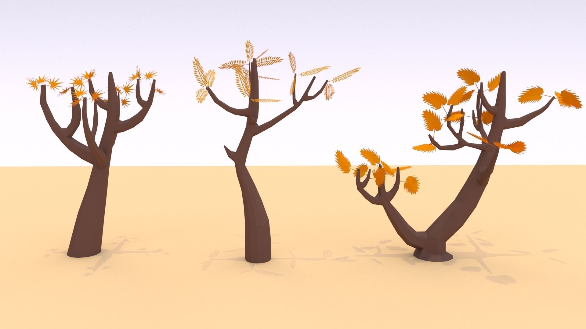 Trees Pack - 02 Low-poly 3D model_9