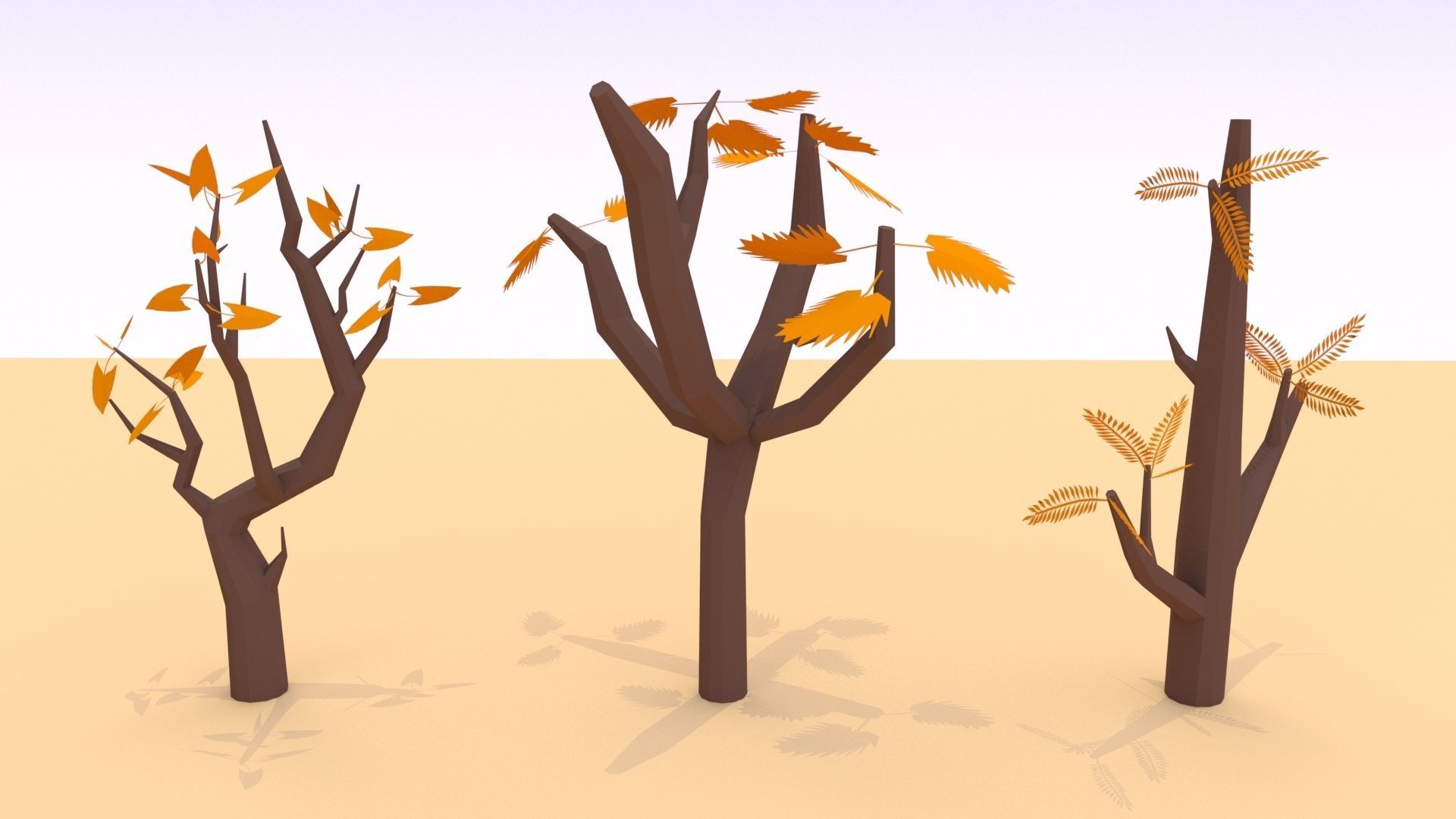 Trees Pack - 02 Low-poly 3D model_7