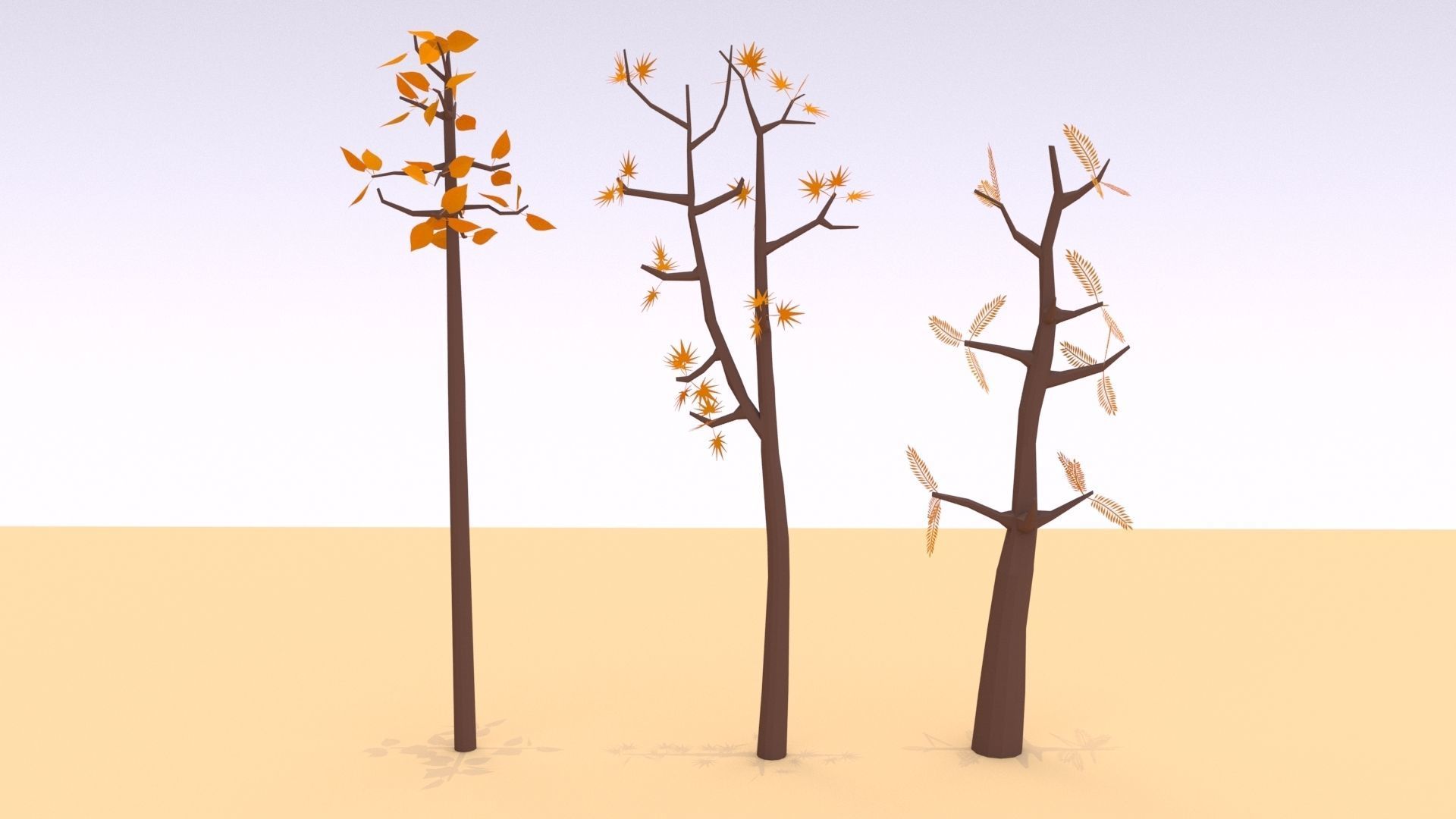 Trees Pack - 02 Low-poly 3D model_11