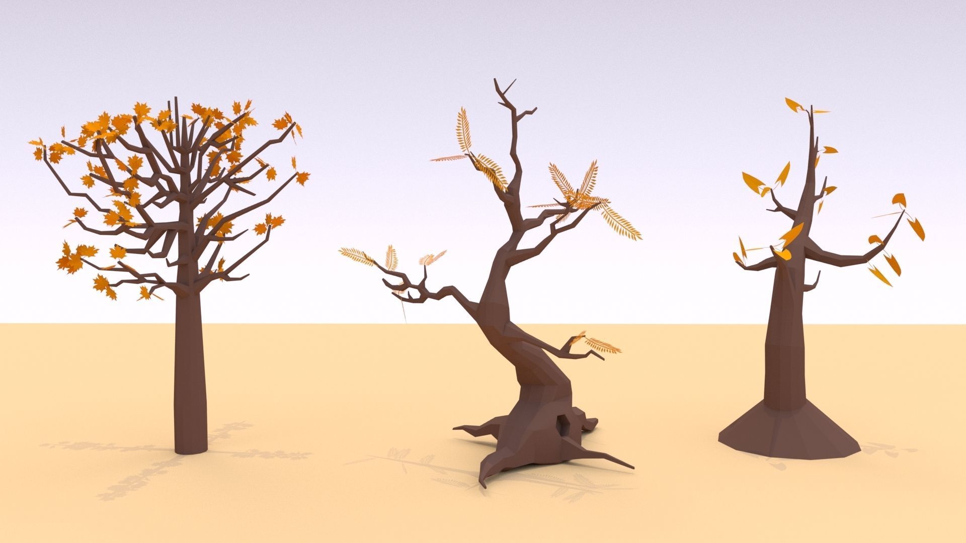 Trees Pack - 02 Low-poly 3D model_5