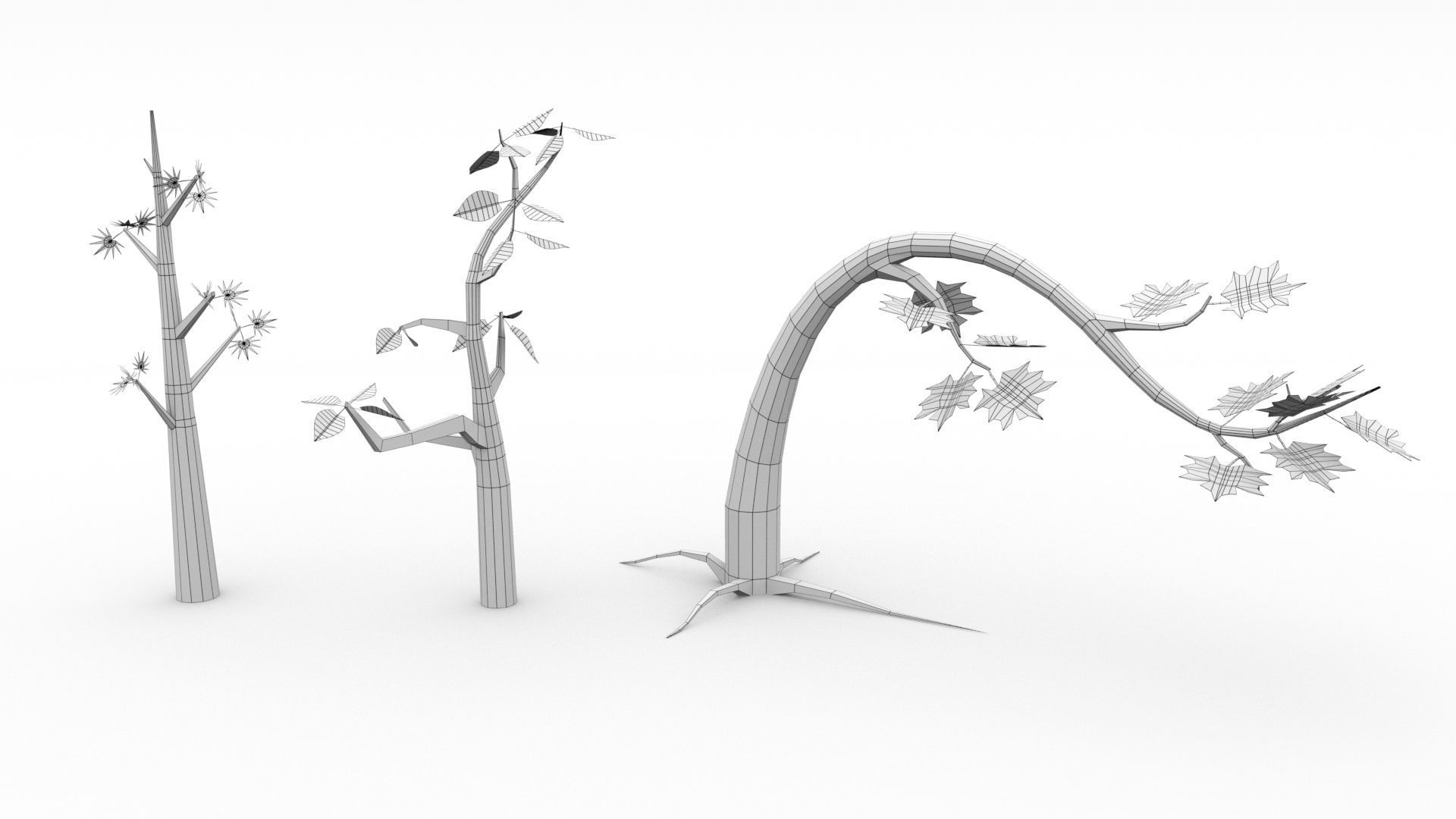 Trees Pack - 02 Low-poly 3D model_15