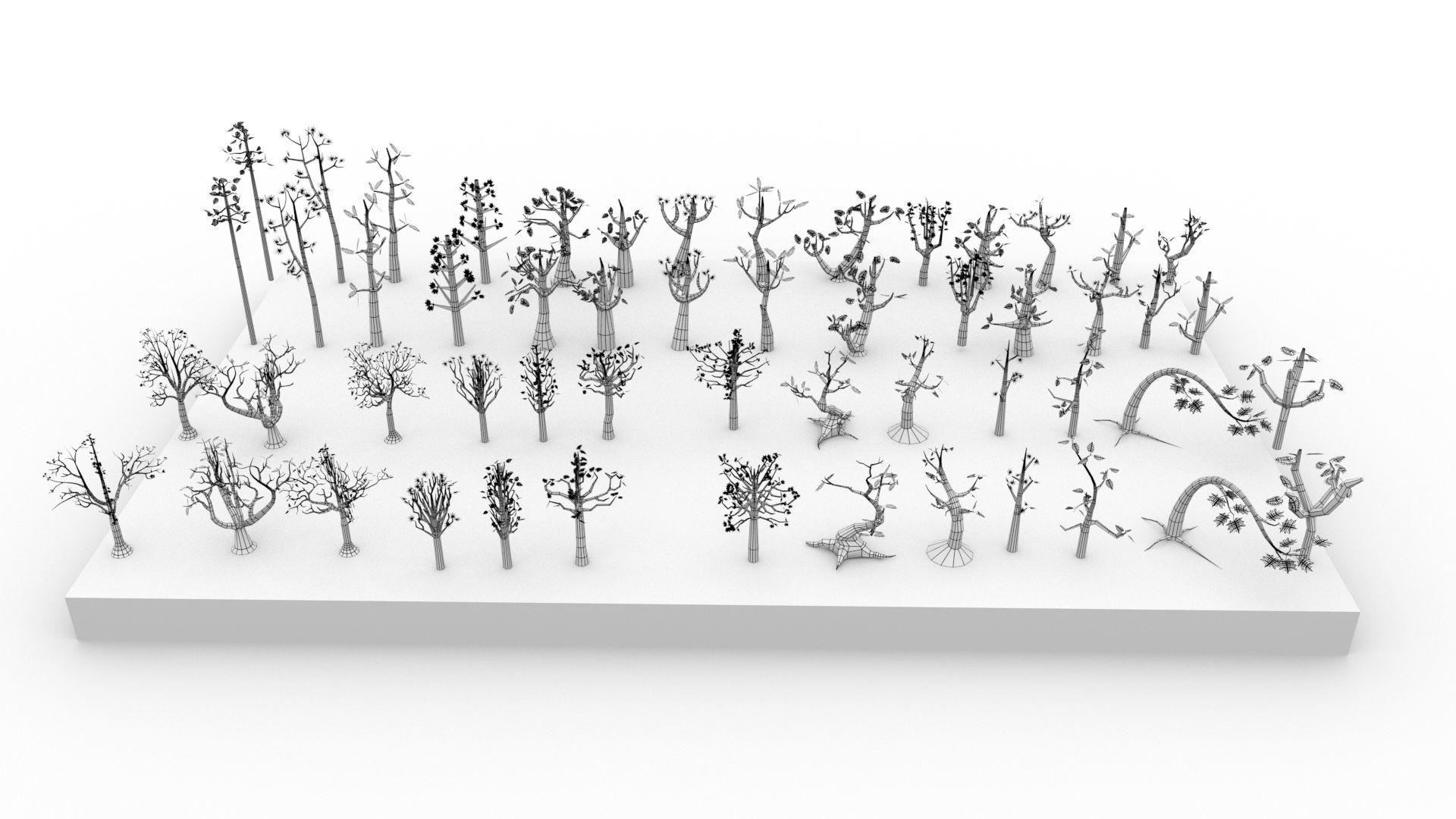Trees Pack - 02 Low-poly 3D model_22