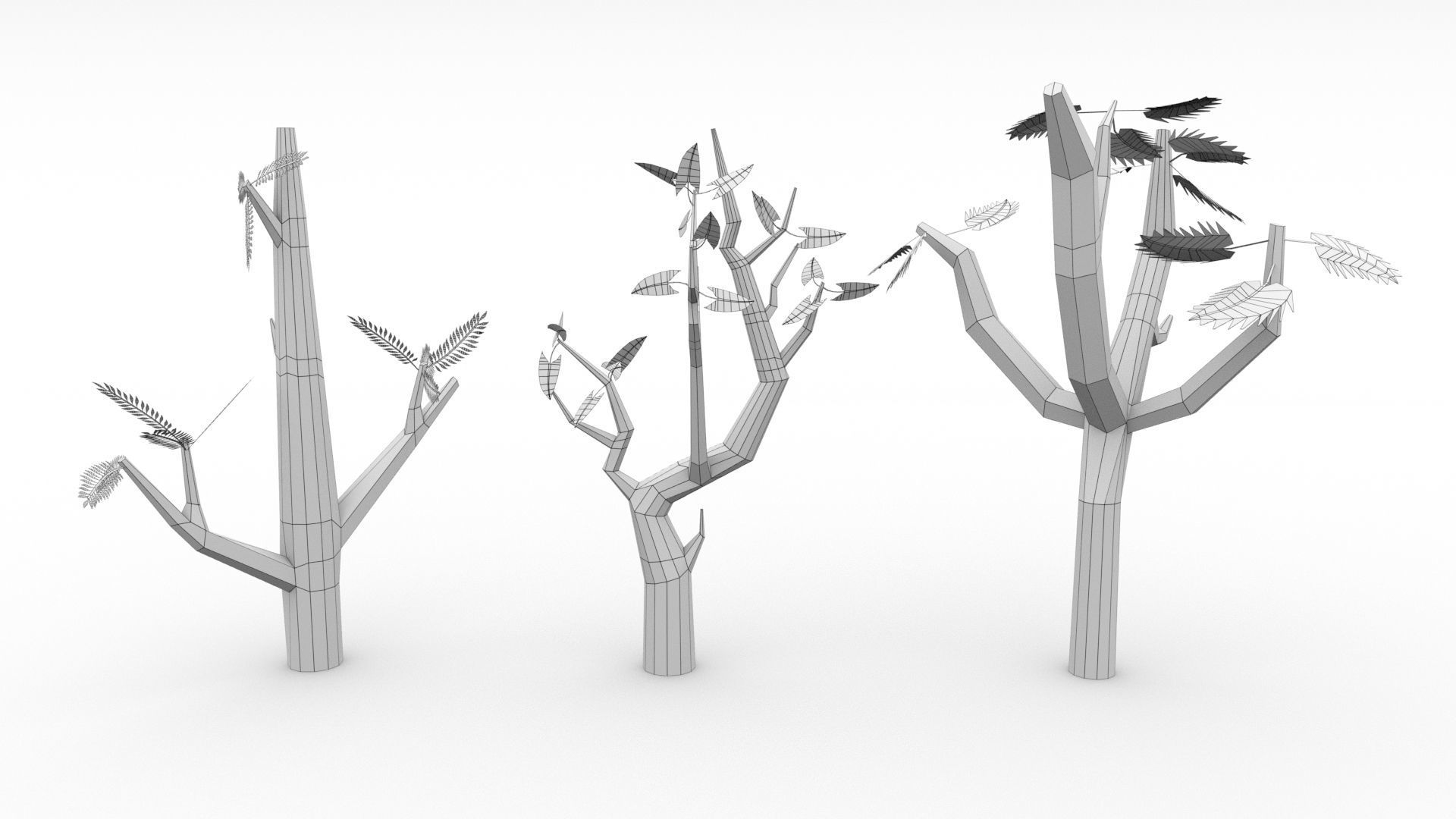 Trees Pack - 02 Low-poly 3D model_16