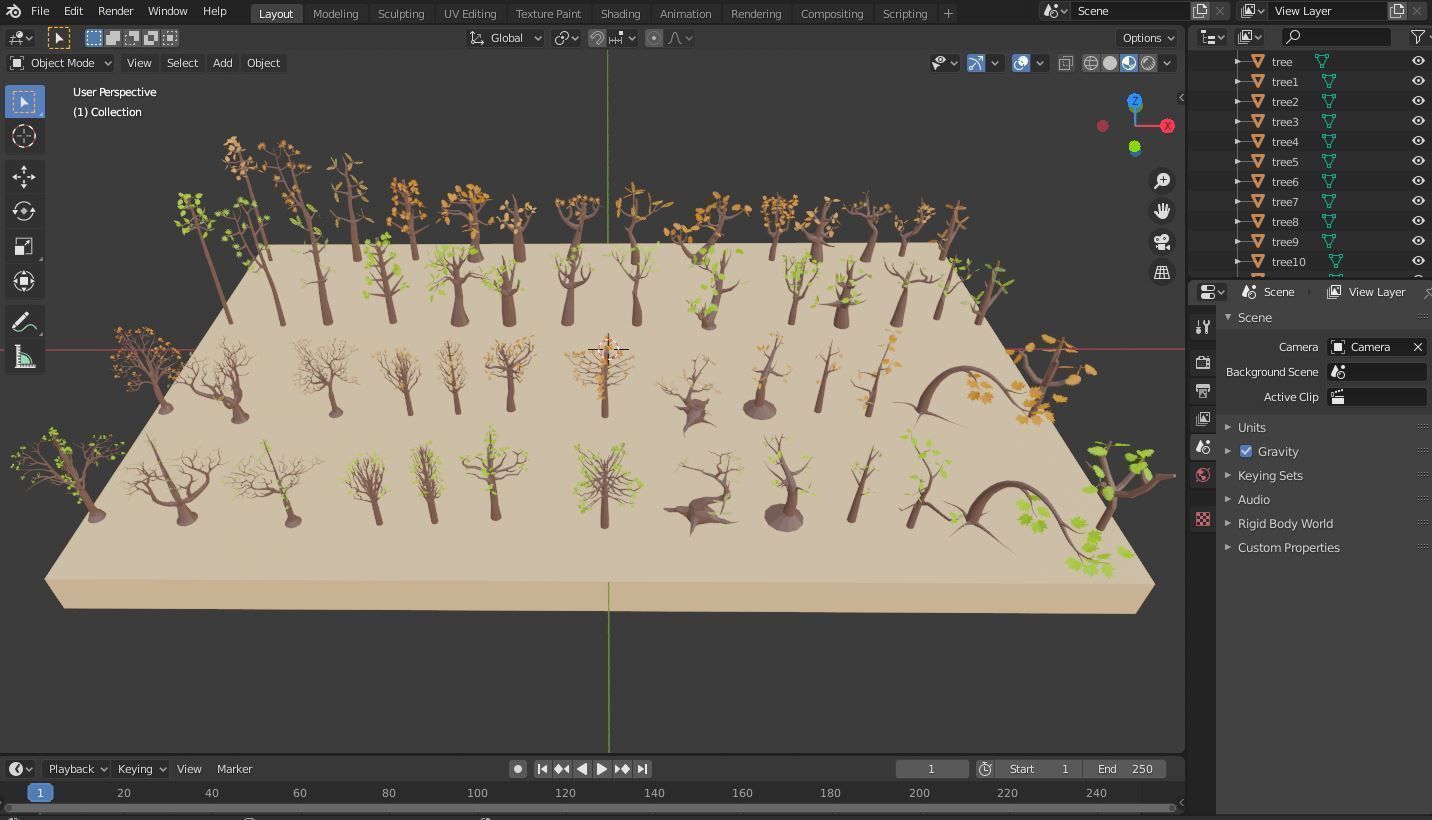 Trees Pack - 02 Low-poly 3D model_24