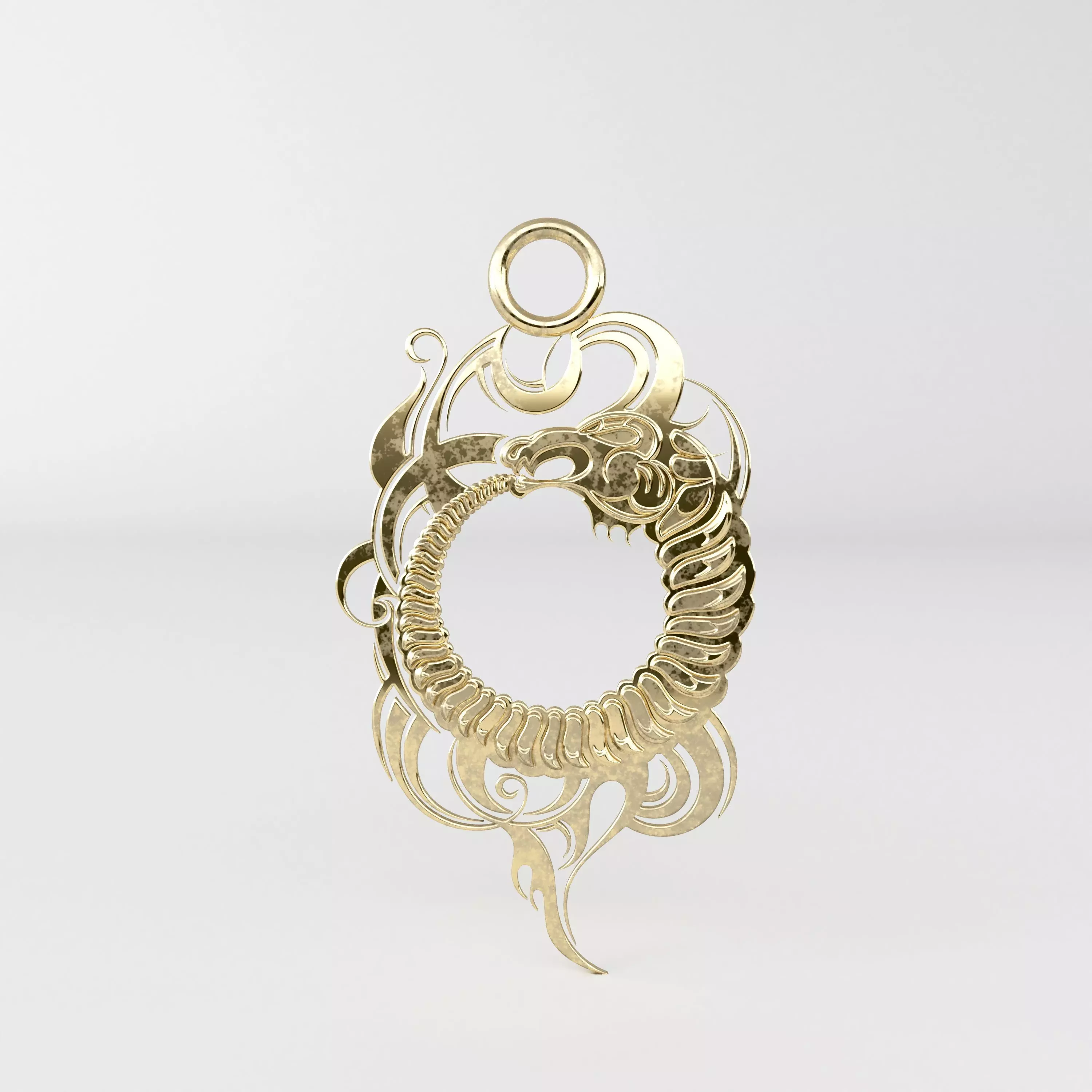 Dragon tribal pendant 3D print model