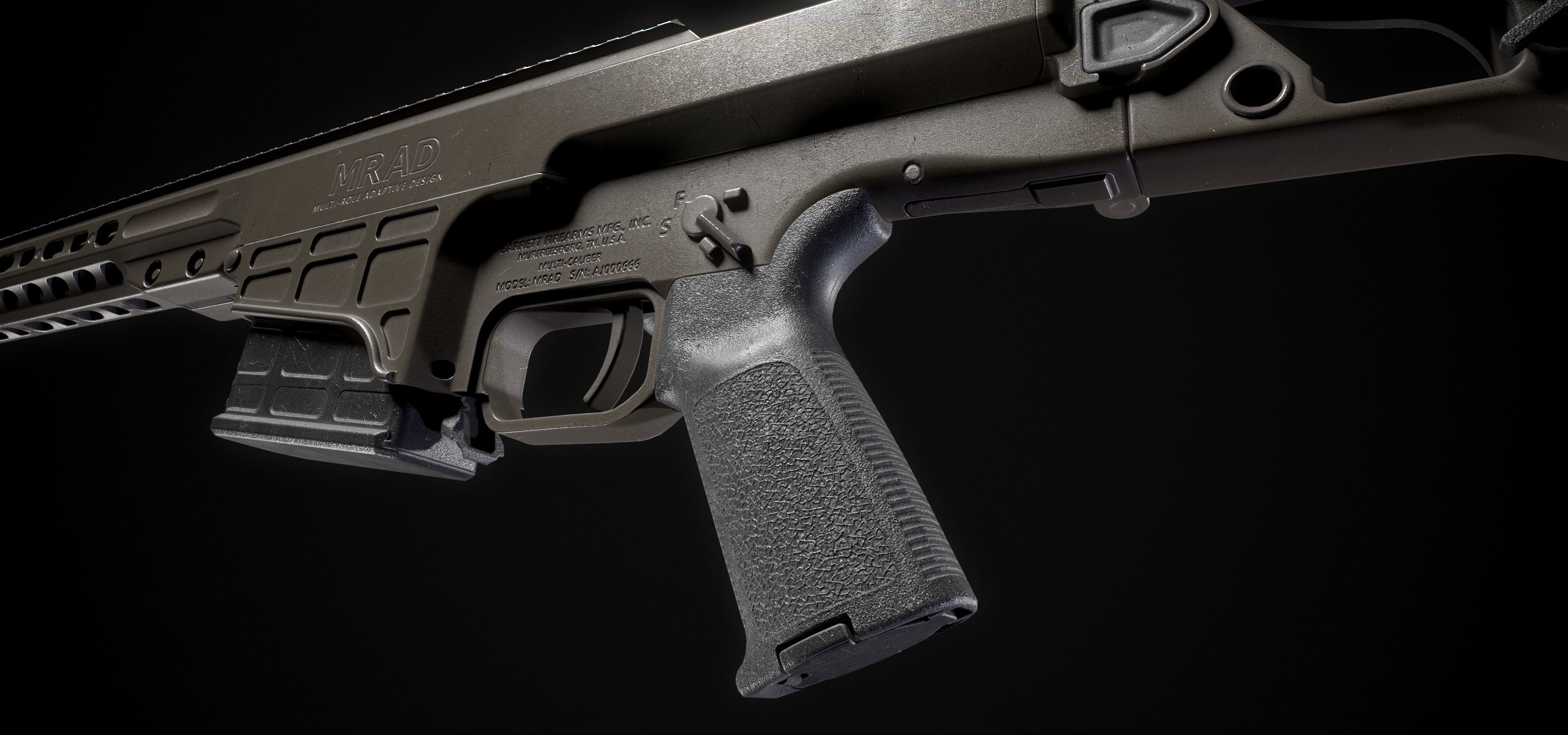 Barret Mrad Sniper Rifle - Model and Textures Low-poly 3D model_11