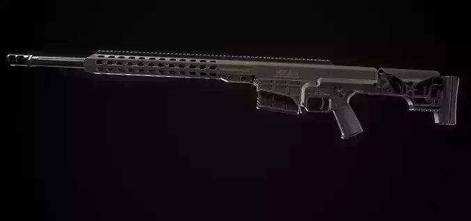 Barret Mrad Sniper Rifle - Model and Textures Low-poly 3D model