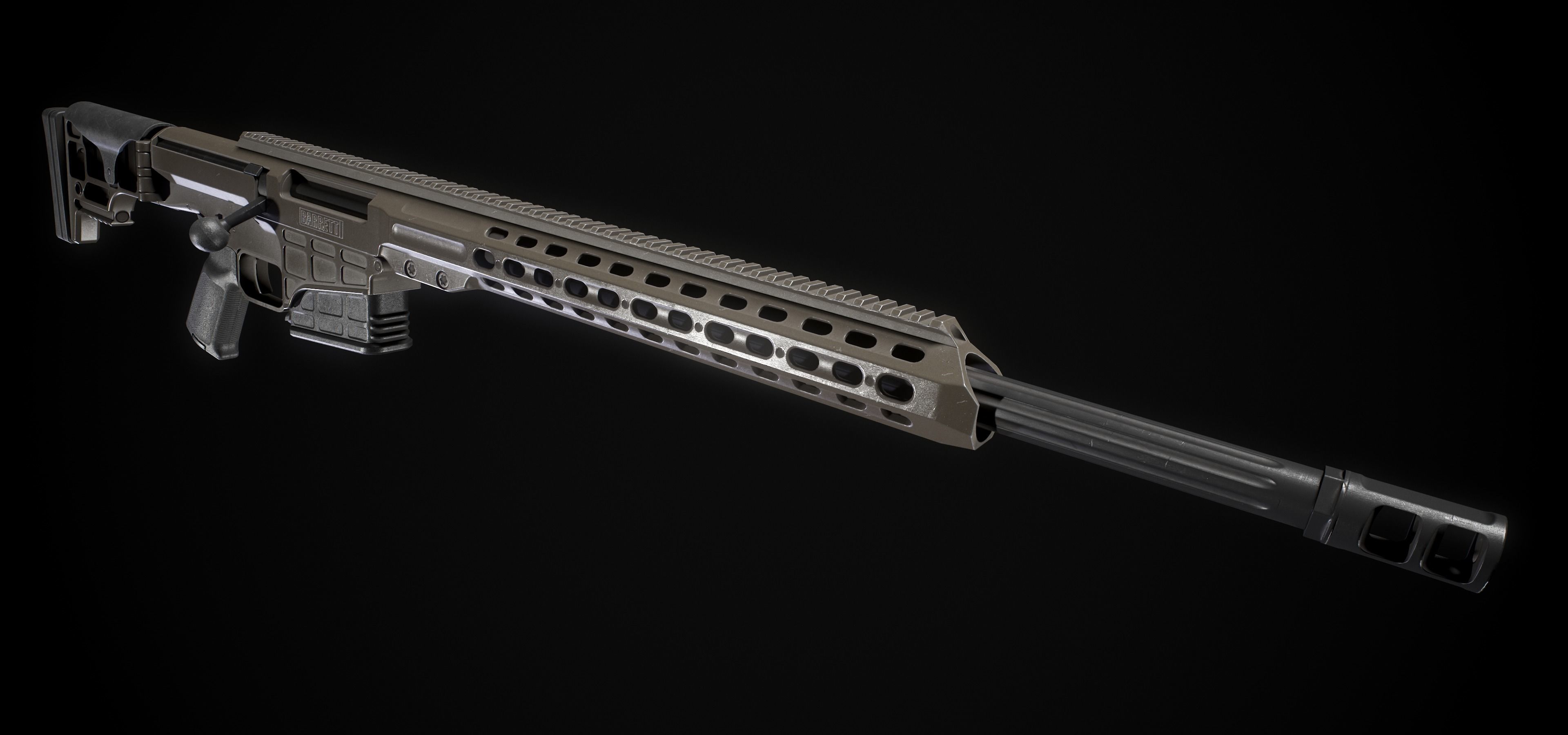 Barret Mrad Sniper Rifle - Model and Textures Low-poly 3D model_3