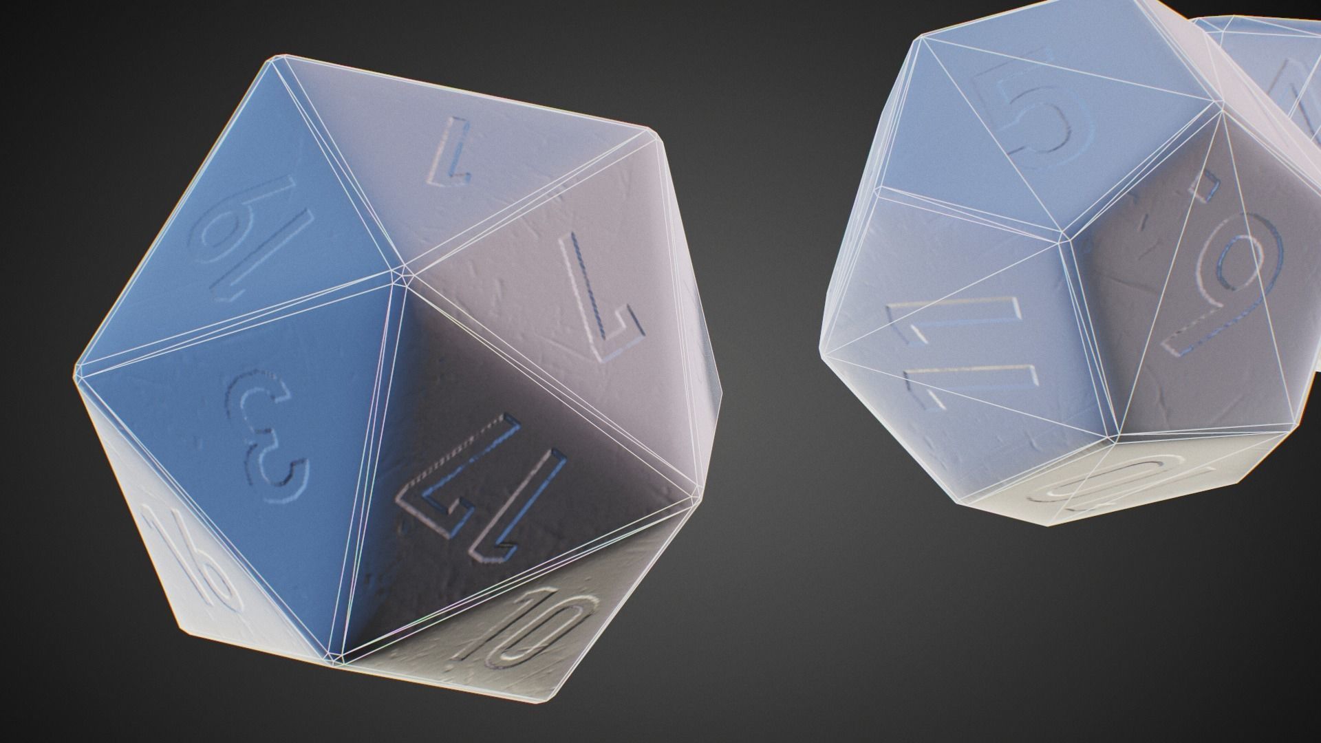 Role Playing Dice - RPG Dice Set - PBR - 3D VR  AR  game ready  Low-poly 3D model_14