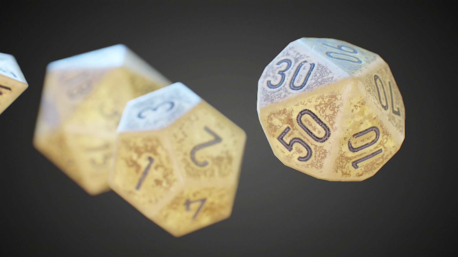 Role Playing Dice - RPG Dice Set - PBR - 3D VR  AR  game ready  Low-poly 3D model_20