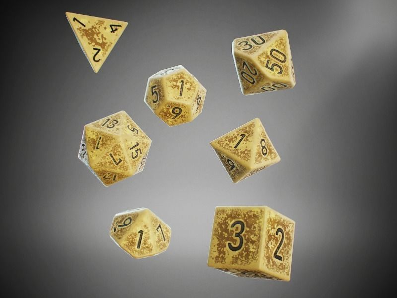 Role Playing Dice - RPG Dice Set - PBR - 3D VR  AR  game ready  Low-poly 3D model_15