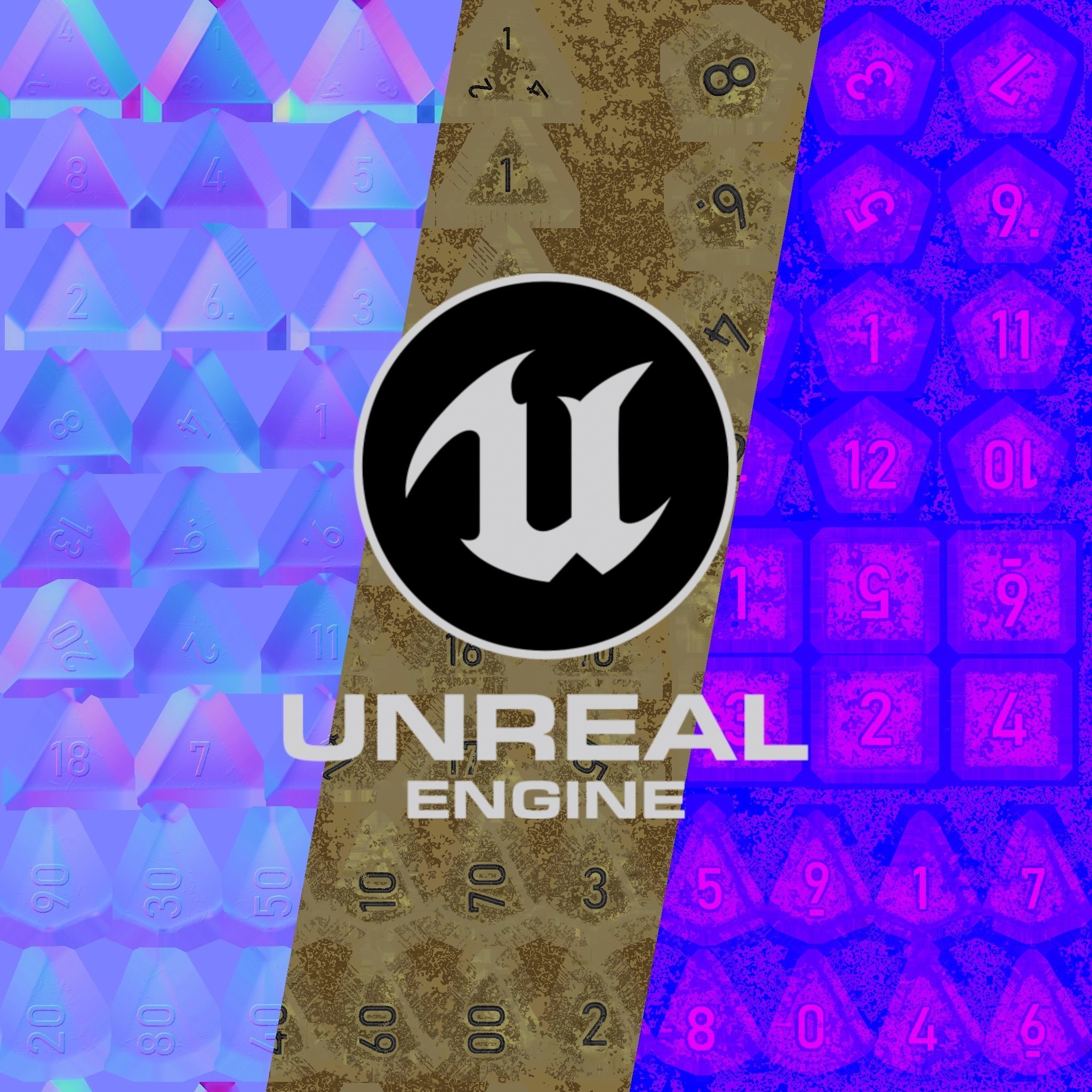 Role Playing Dice - RPG Dice Set - PBR - 3D VR  AR  game ready  Low-poly 3D model_8