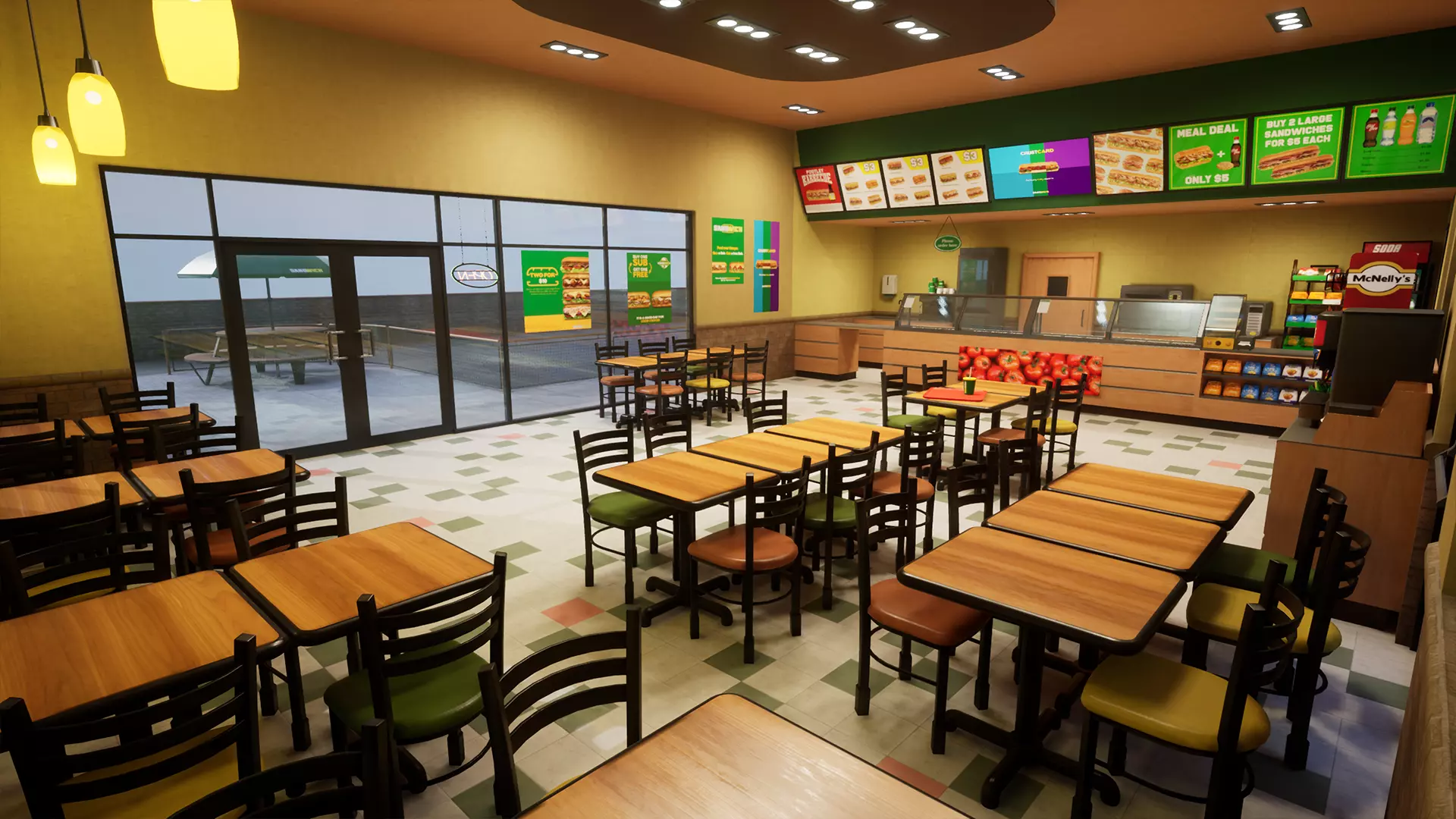 Fast Food Restaurant Chain - Sandwich Low-poly 3D model_0