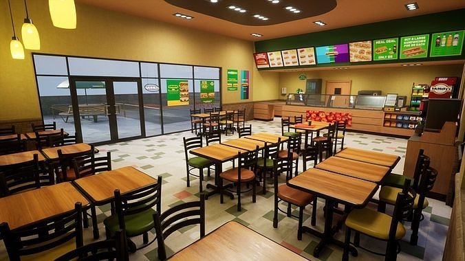 Fast Food Restaurant Chain - Sandwich Low-poly 3D model