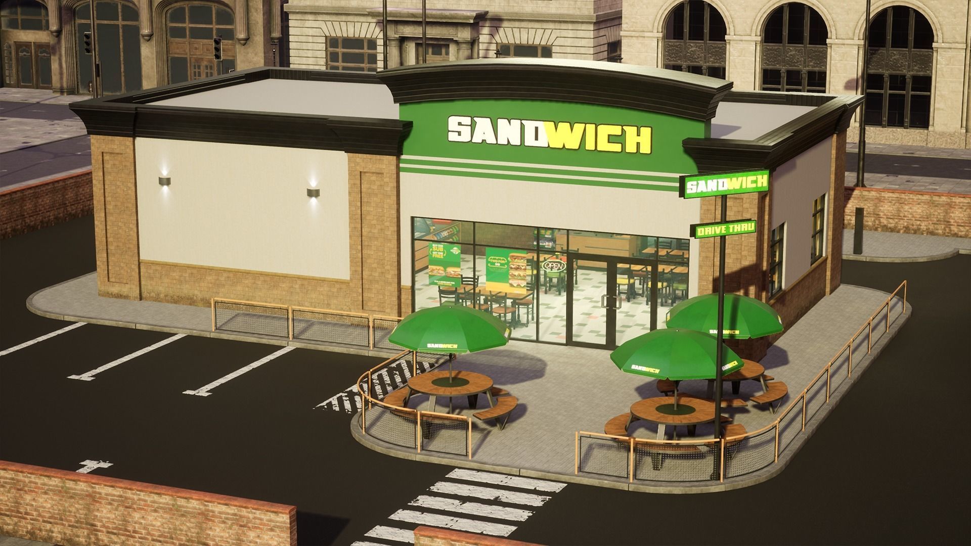 Fast Food Restaurant Chain - Sandwich Low-poly 3D model_6